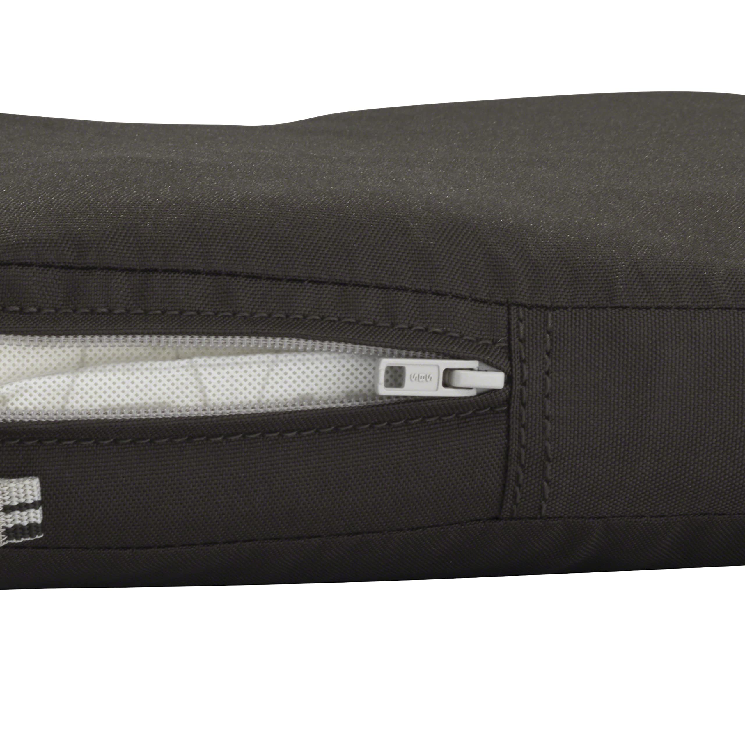Classic Accessories Ravenna Water-Resistant 17x15x2 Inch Patio Seat Cushion in Espresso - Perfect for Outdoor Chairs, Loungers, and Garden Furniture