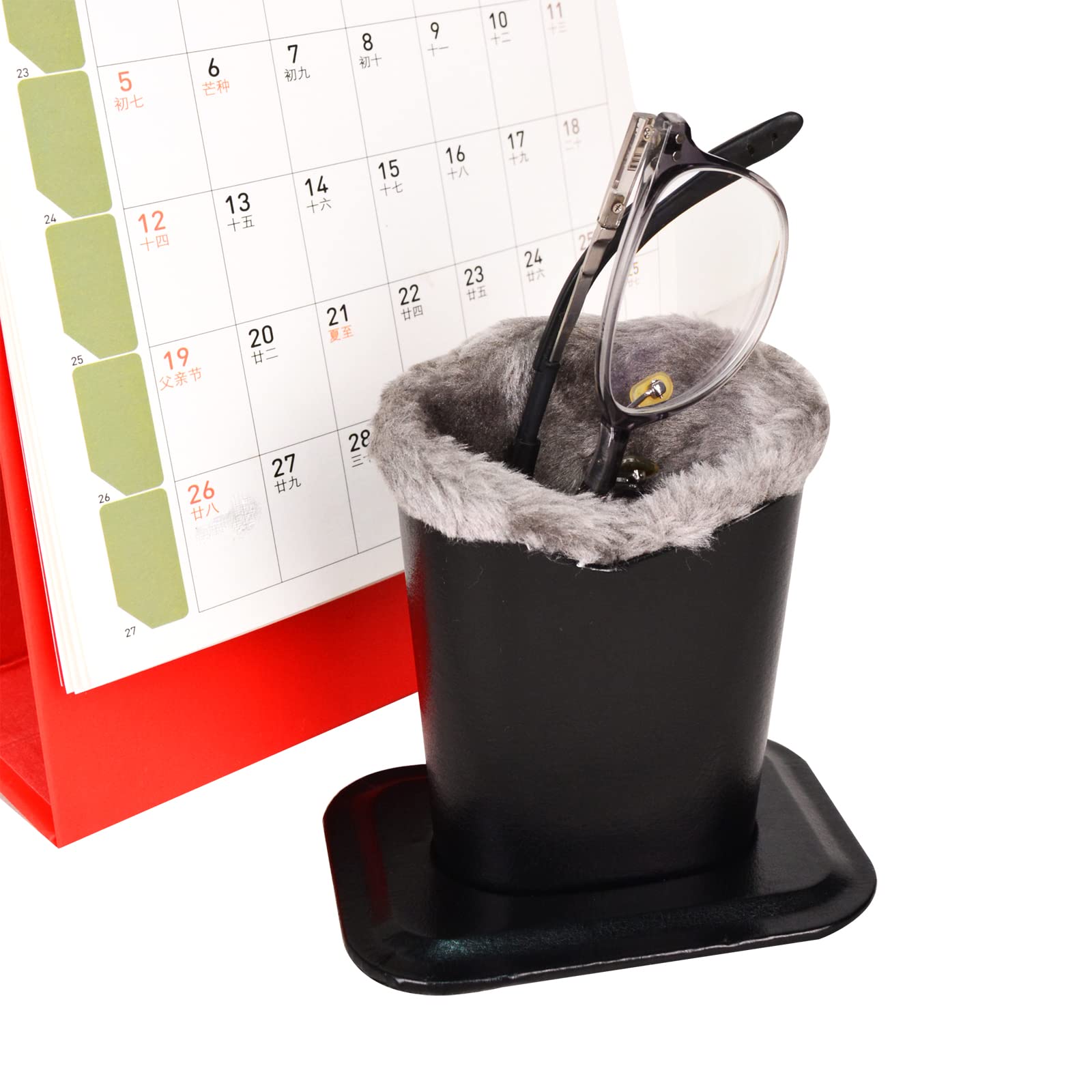 Baitaihem 2 Pack Plush Lined Eyeglasses Holder Stand - Soft Protective Glasses Case for Desk & Nightstand - Perfect for Home, Office, or Travel Organization