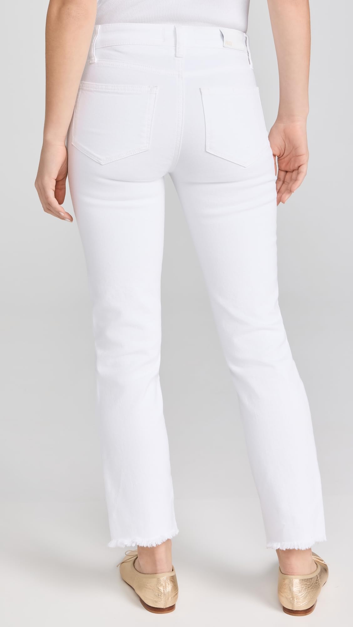 PAIGE Women's White Noise Grand Hem Jeans - High Waist Slim Fit Stretch Denim for Casual Wear & Night Out