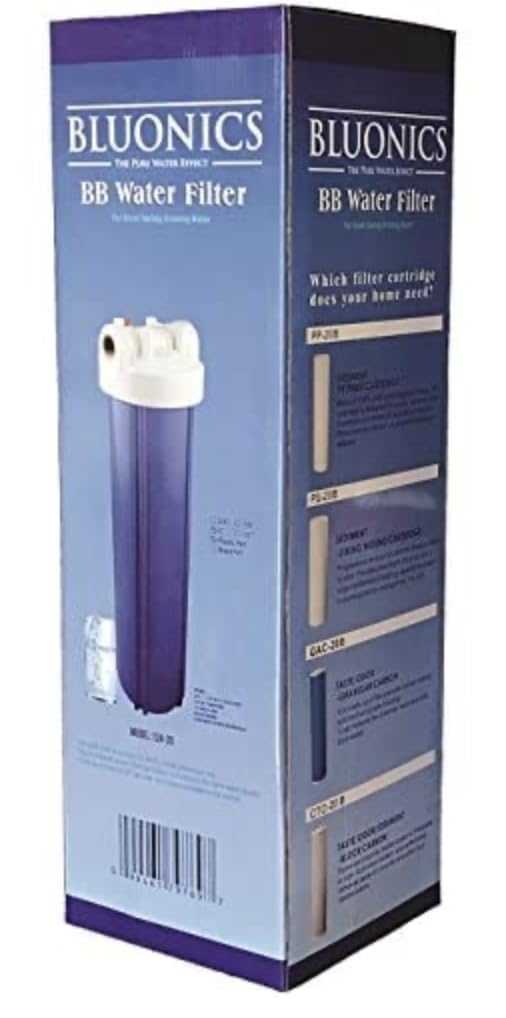 BLUONICS 4.5 x 20 Inch Whole House Water Filter System - 5 Micron Sediment Replacement Cartridge for Clean Drinking Water - Perfect for Home, RV & Well Water Filtration