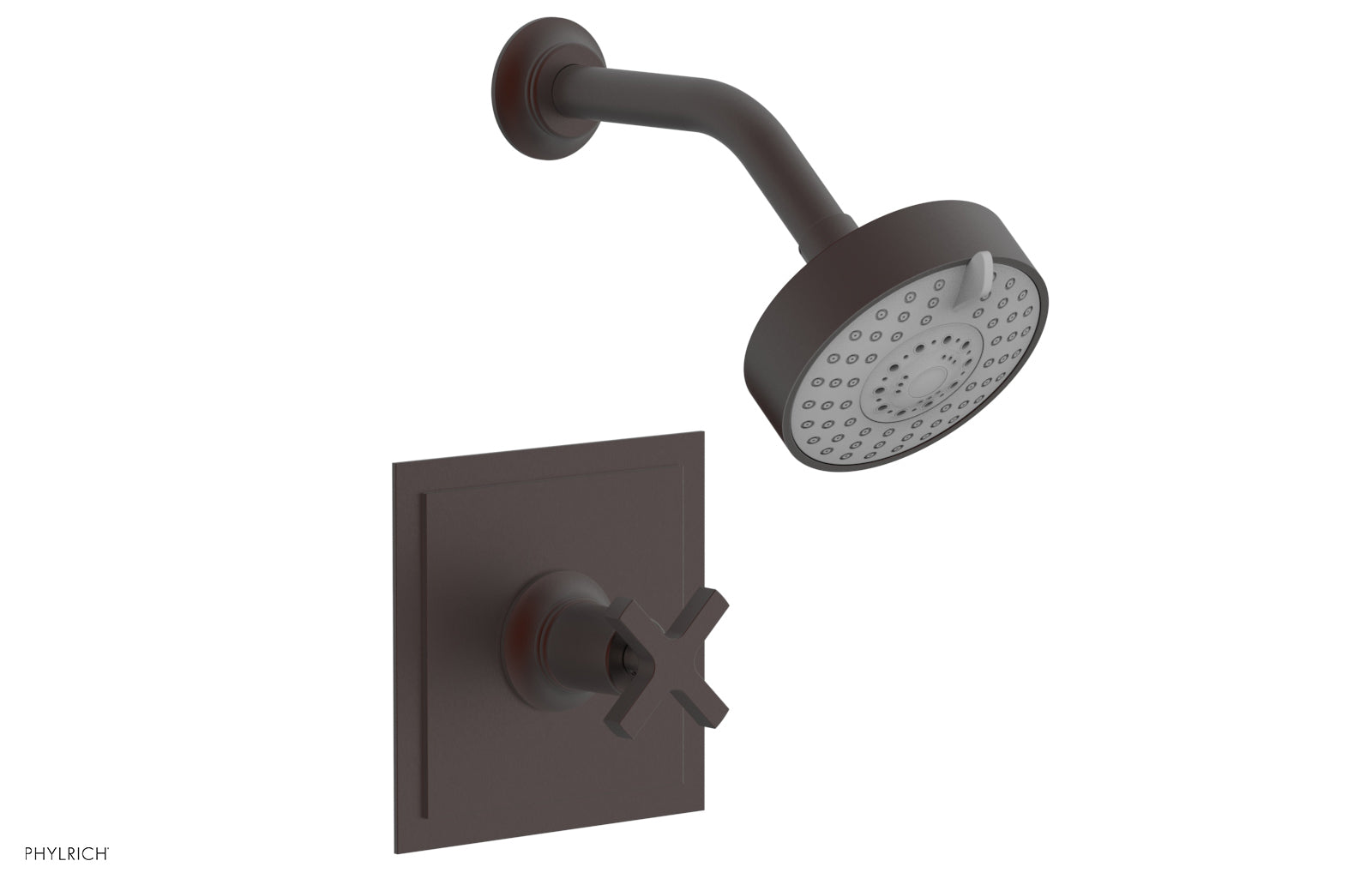 HEX MODERN Pressure Balance Shower Set - Cross Handle 501 21 - Bathroom Faucet for Modern Home & Spa Experience