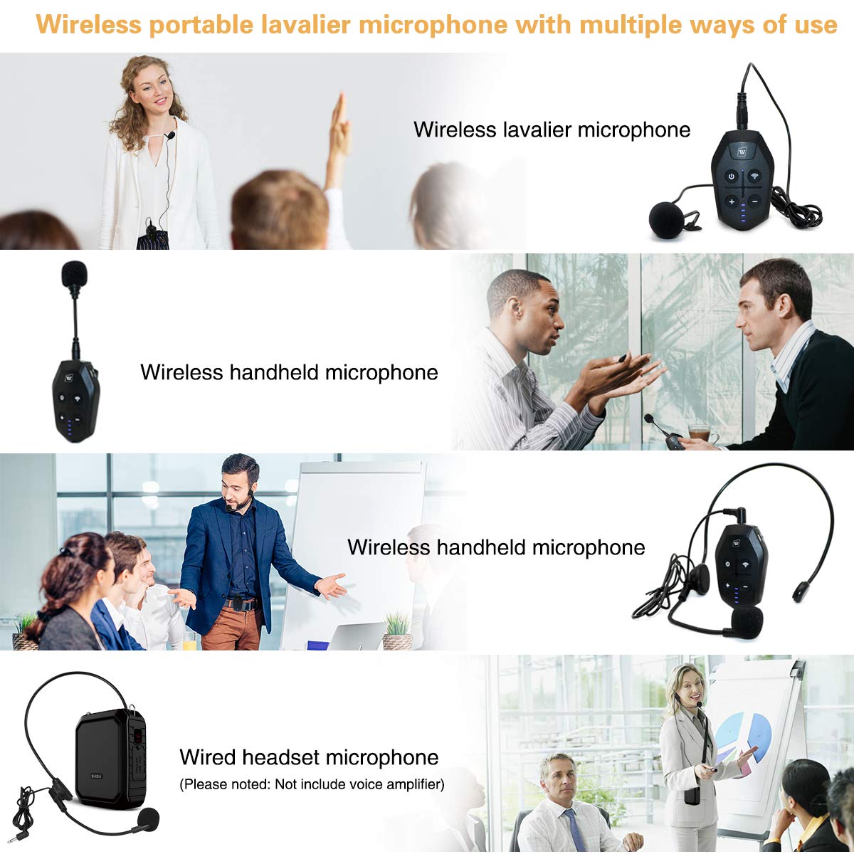Wireless Voice Amplifier & Lavalier Microphone Set - Save 46%+ | Portable PA System for Teachers, Presenters & Public Speakers | Ideal for Classrooms, Meetings & Outdoor Events