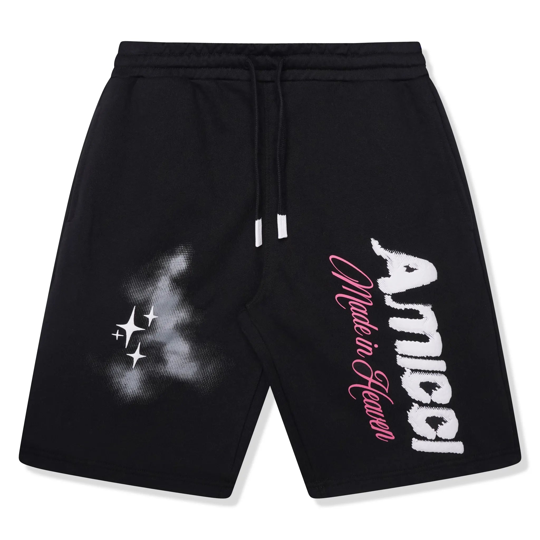 Amicci Angeli Graphic Print Black Shorts for Women - Trendy Casual Summer Shorts for Outfits, Beach, and Streetwear Fashion