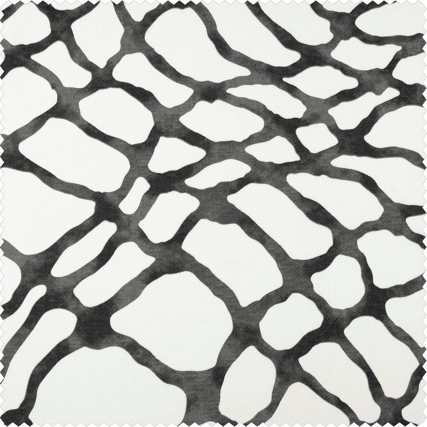 Ellis Black Abstract Printed Cotton Fabric Swatch - Premium Textile for DIY Crafts, Quilting, and Home Decor Projects