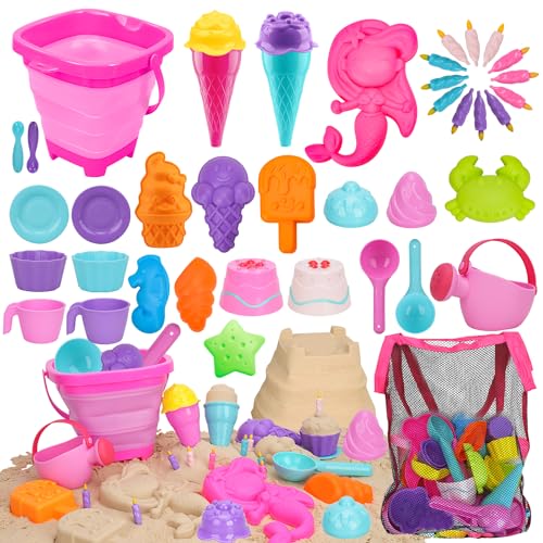 Pink Ice Cream Sand Toys for Kids-41 Pcs