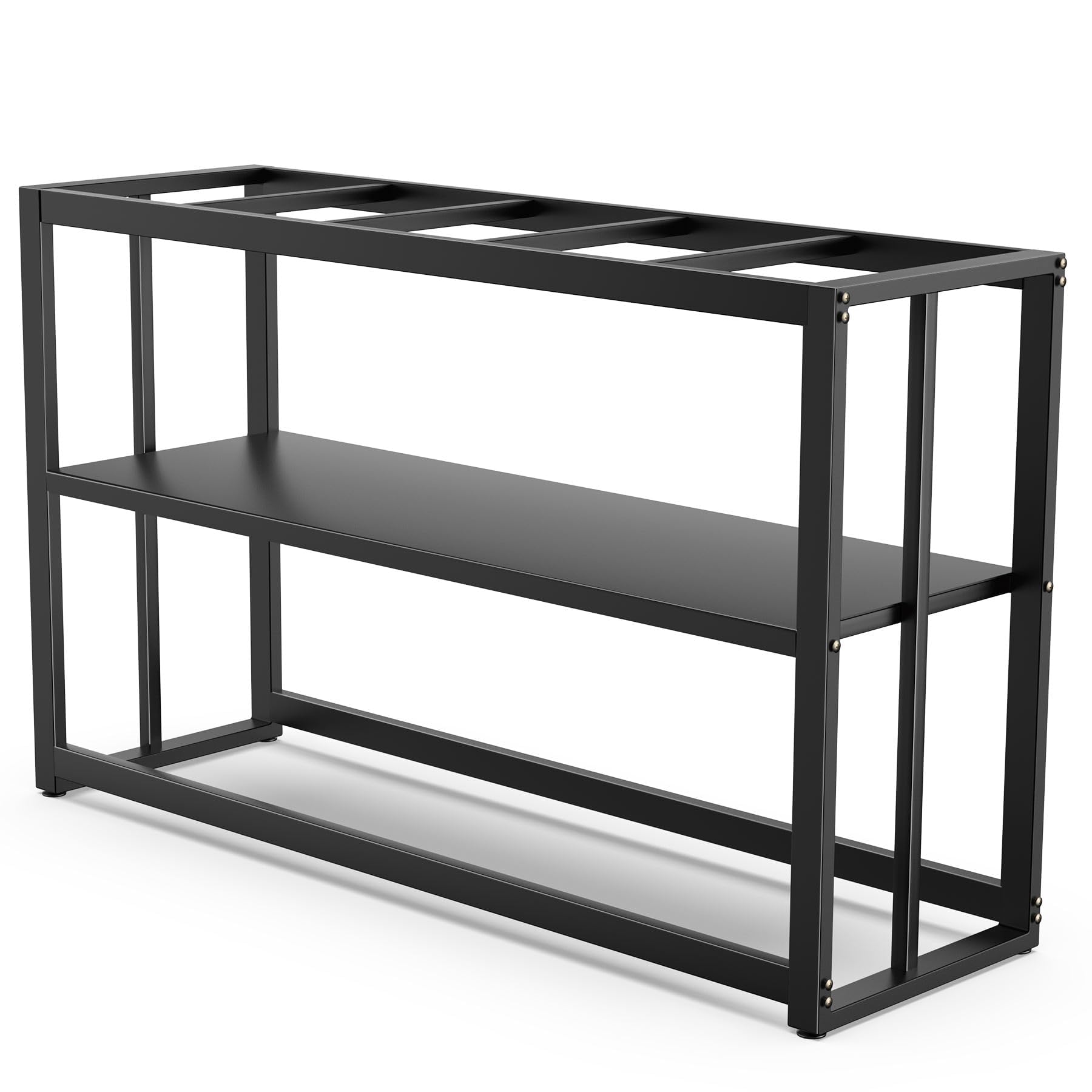 Black Metal Aquarium Stand 55-75 Gallon for Fish & Turtle Tanks - Home & Office Decor