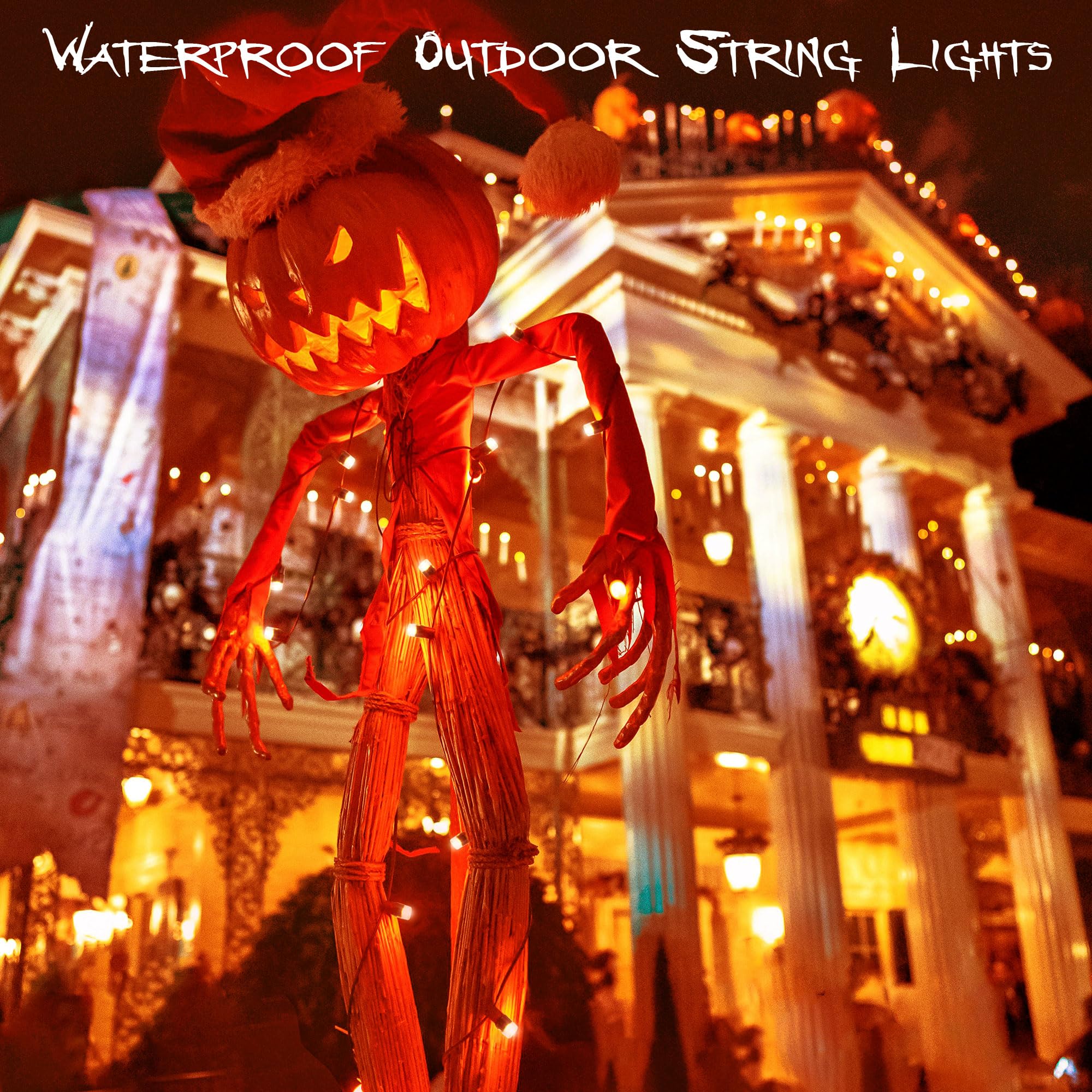 Techip Halloween Lights - 300LED Orange String Lights 108FT, Waterproof Outdoor/Indoor Mini Fairy Lights for Tree, Garden, Party, Carnival, Thanksgiving & Christmas Decorations - Perfect for Halloween, Home, Yard, and Holiday Celebrations