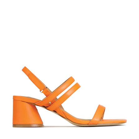 EOS Petella Tangelo Leather Summer Slingback Sandals for Women - Comfortable Open-Toe Heeled Slides - Perfect for Beach, Vacation & Casual Outings