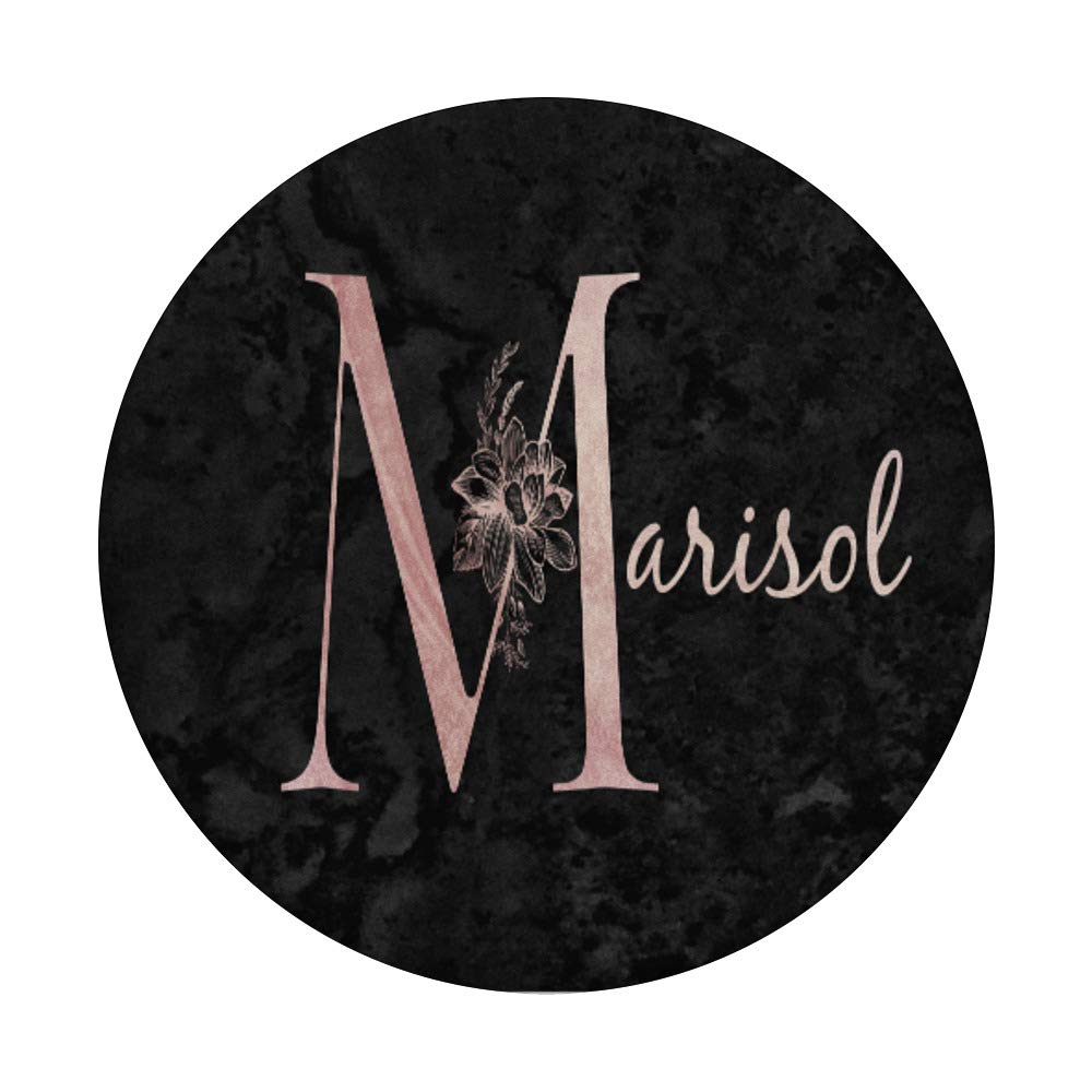 Marisol Name Personalized Pink Rose on Black Design PopSockets PopGrip - Swappable Phone & Tablet Grip for iPhone, Samsung | Perfect Gift for Birthdays, Anniversaries & Everyday Use