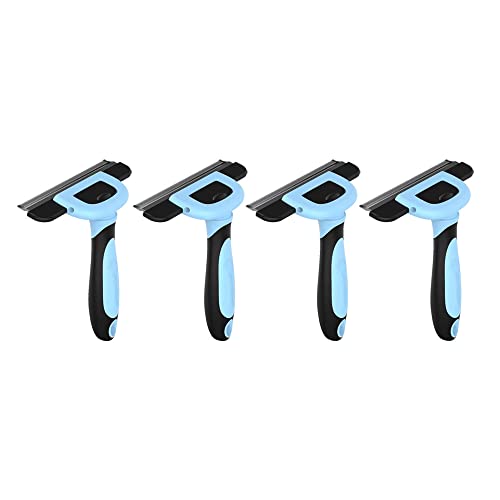 Premium Pet Grooming Brush Set - 4PCS Stainless Steel Detachable Deshedding Comb for Dogs & Cats | Removes 95% of Loose Hair | Knot Remover & Massage Tool for Daily Pet Care at Home