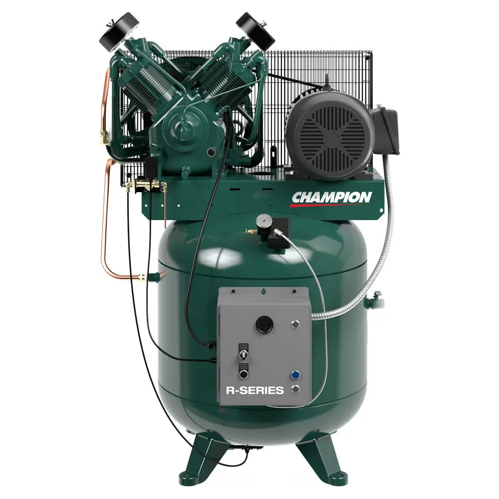 Champion 10 HP R-Series VR10 8S Vertical 80-Gallon Air Compressor for Industrial & Automotive Use - Heavy-Duty Workshop, Garage & Construction Site Air Tool Power Supply