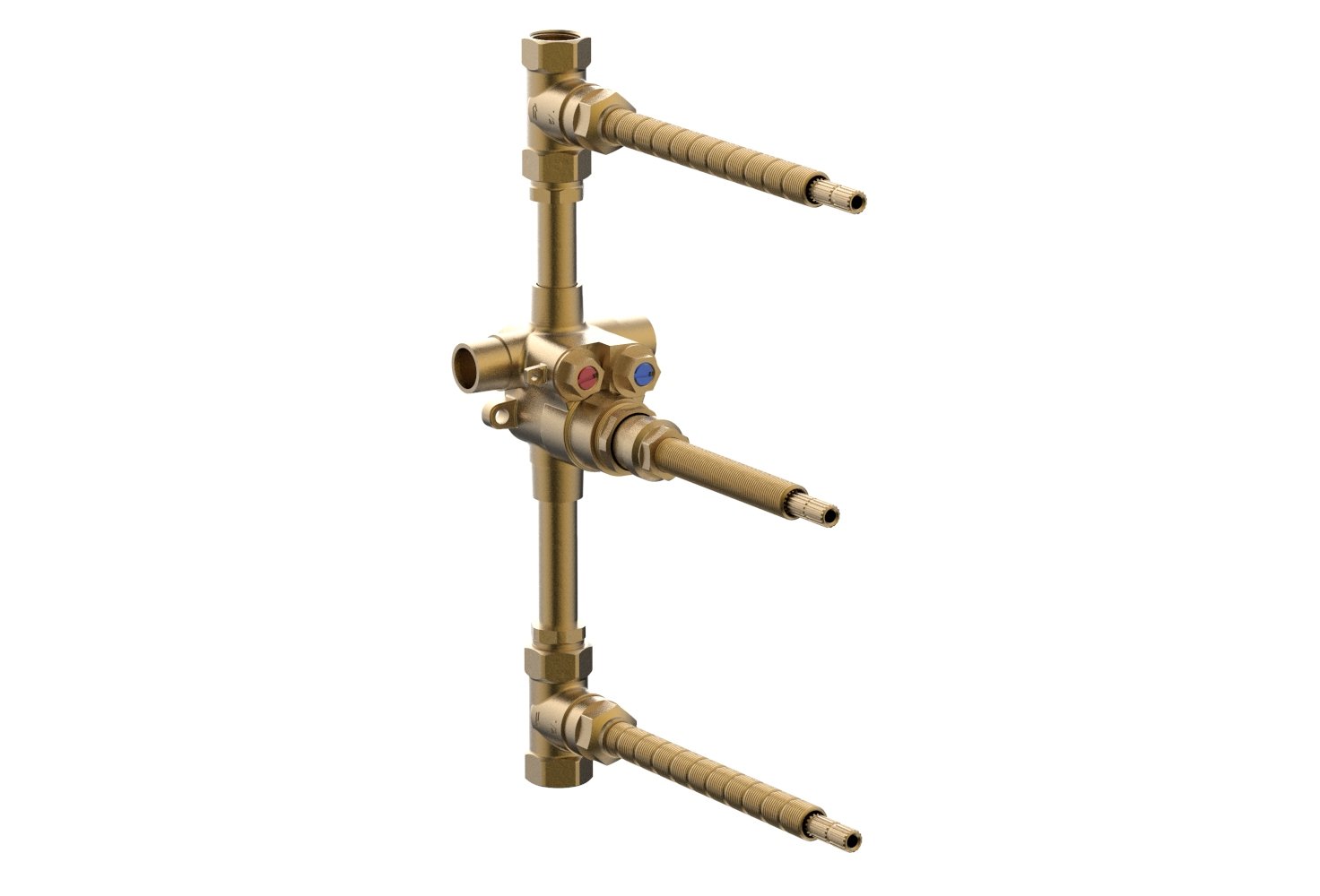1/2 Inch Thermostatic Mixing Valve with Dual Volume Control - Model 138 | Perfect for Shower, Bathtub & Sink Temperature Regulation