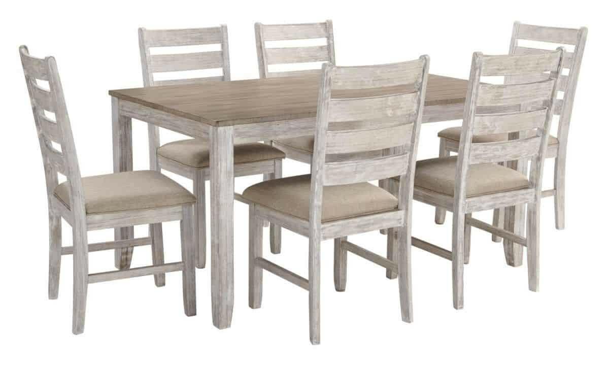 Skempton Modern Dining Table Set with 6 Chairs - D394 425 - Perfect for Small Spaces & Family Meals