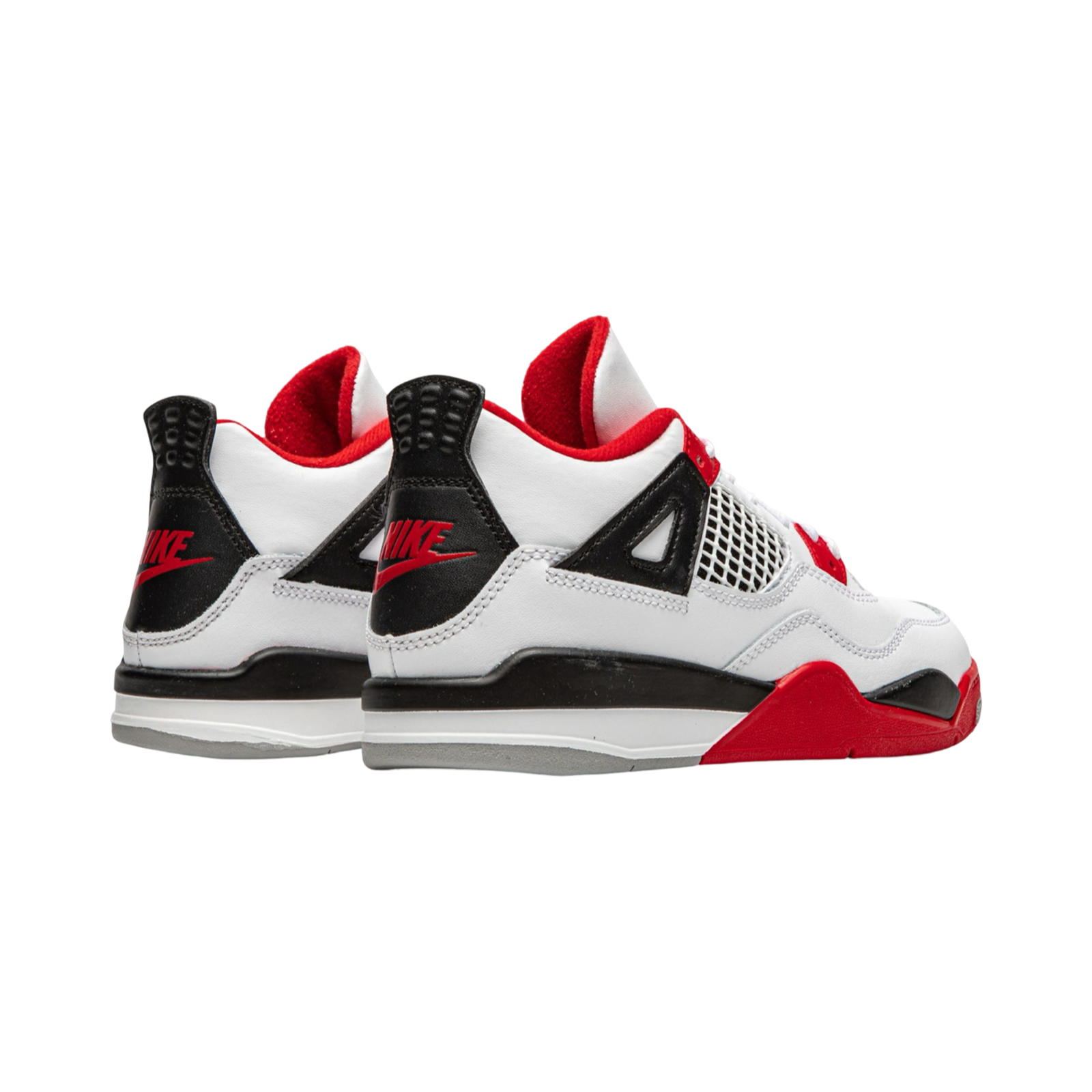 Air Jordan 4 Retro Fire Red (2020) PS Kids' Basketball Shoes - White/Black/Tech Grey/Fire Red Size 11C - Perfect for School, Sports & Casual Wear