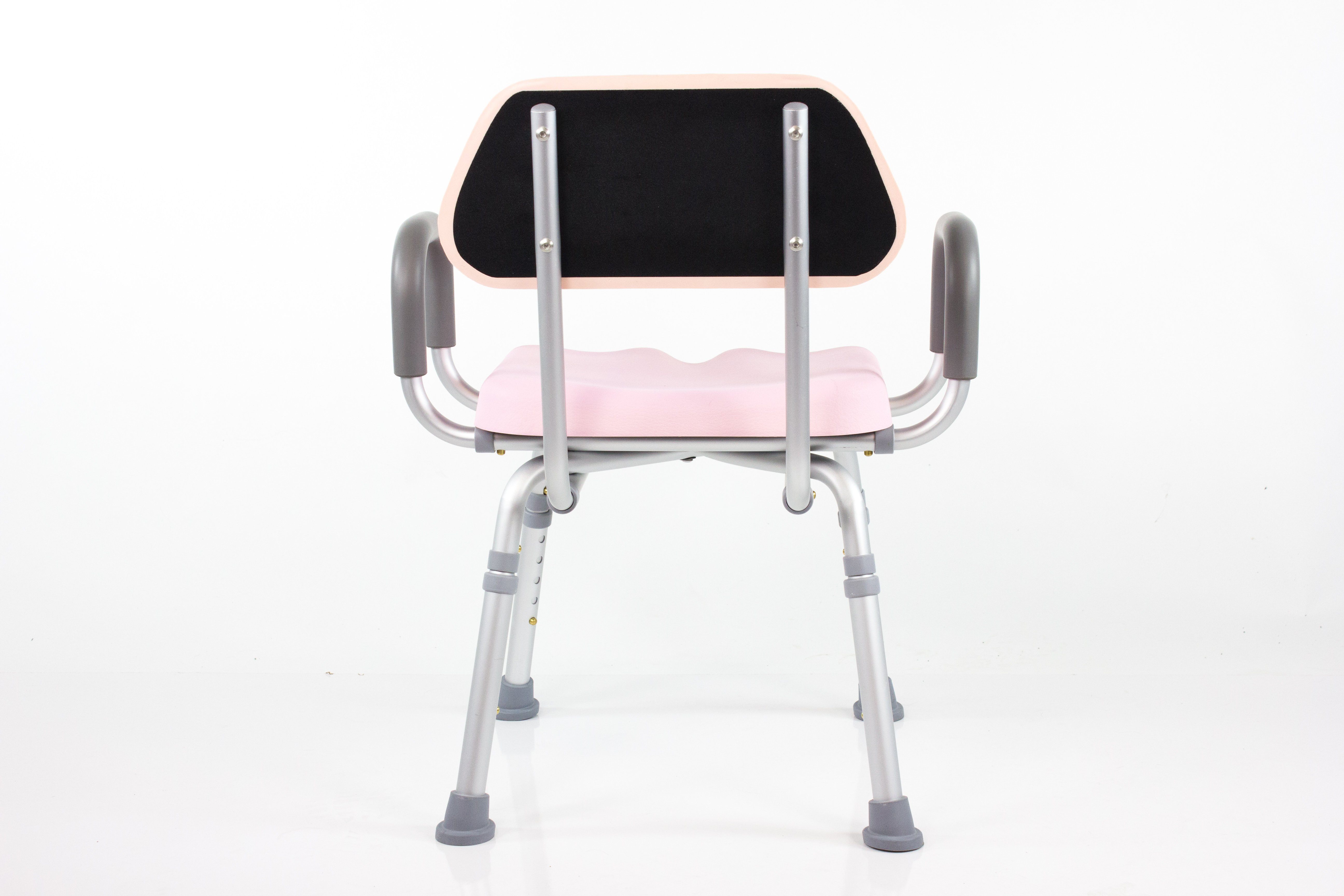 ComfortAble™ Deluxe Padded Bath Shower Chair with Armrests - Non-Slip & Adjustable Height for Elderly & Disabled Safety in Bathroom