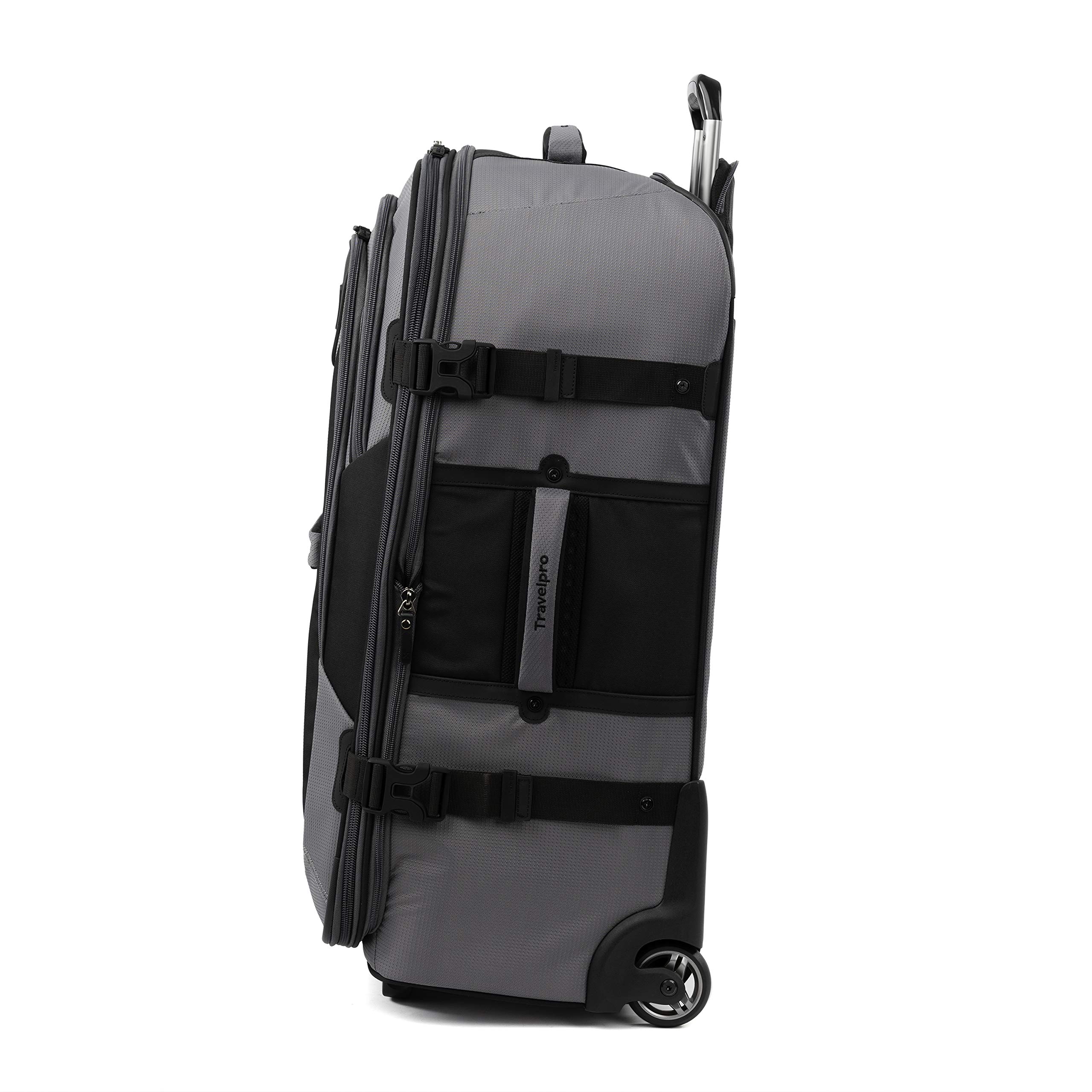 Travelpro Unisex-Adult Bold Softside Expandable Rollaboard Upright Luggage, Grey/Black, Checked-Large 28-Inch - Perfect for International Travel, Business Trips & Vacation Packing