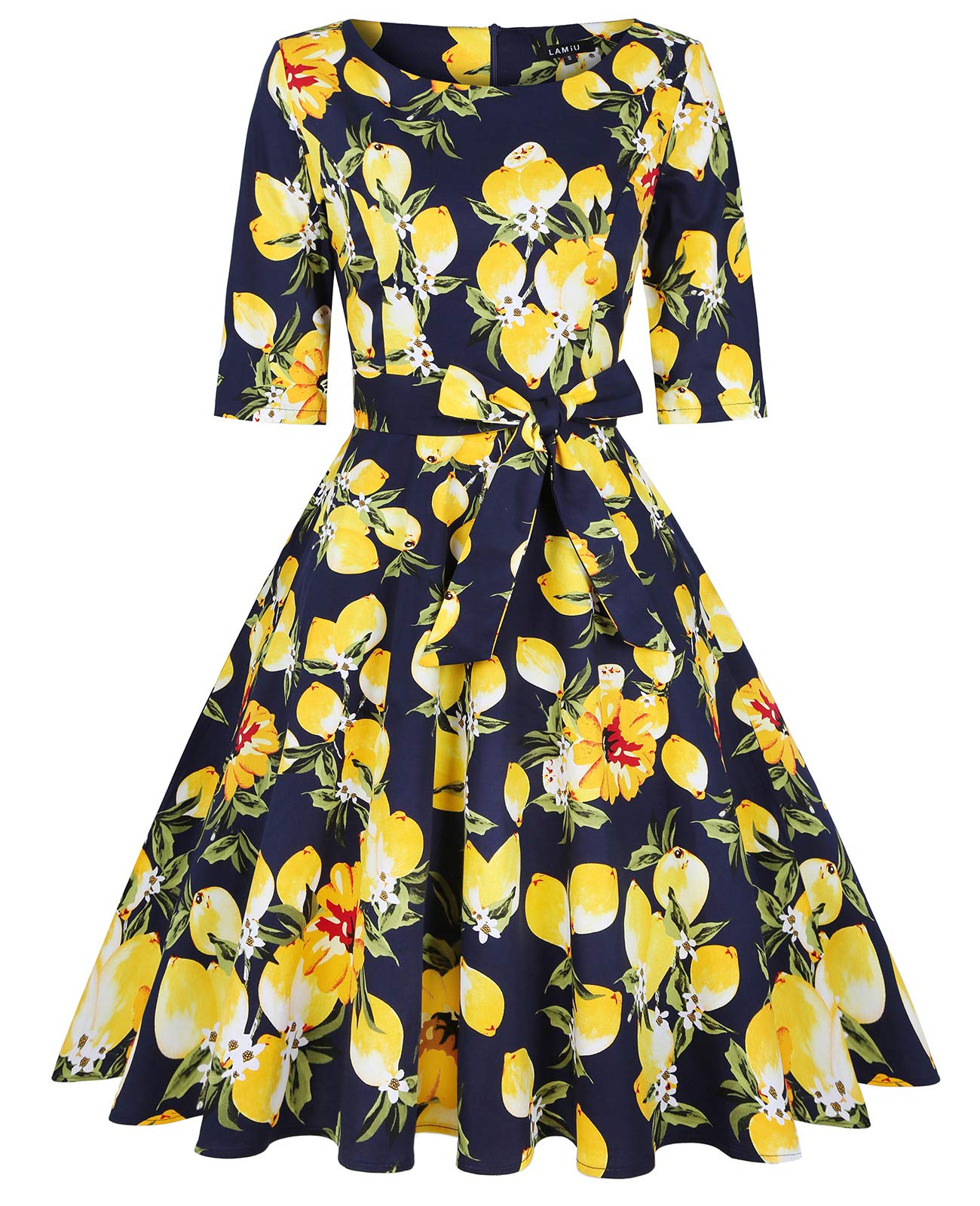 Vintage 1950s Rockabilly Swing Dress for Women - Retro Cocktail Party Prom Dress with Pockets | Perfect for Swing Dancing, Pinup Fashion & 50s Themed Events