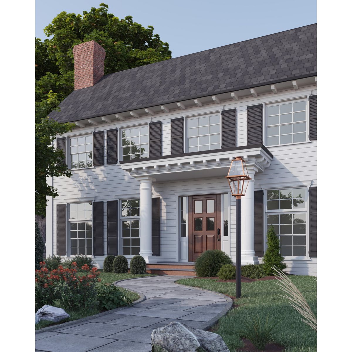Bradshaw Collection Clear Glass Outdoor Post Lantern - Weatherproof Single Light Fixture for Porch, Patio, Garden & Pathway Lighting | Durable Exterior Wall Mount Design
