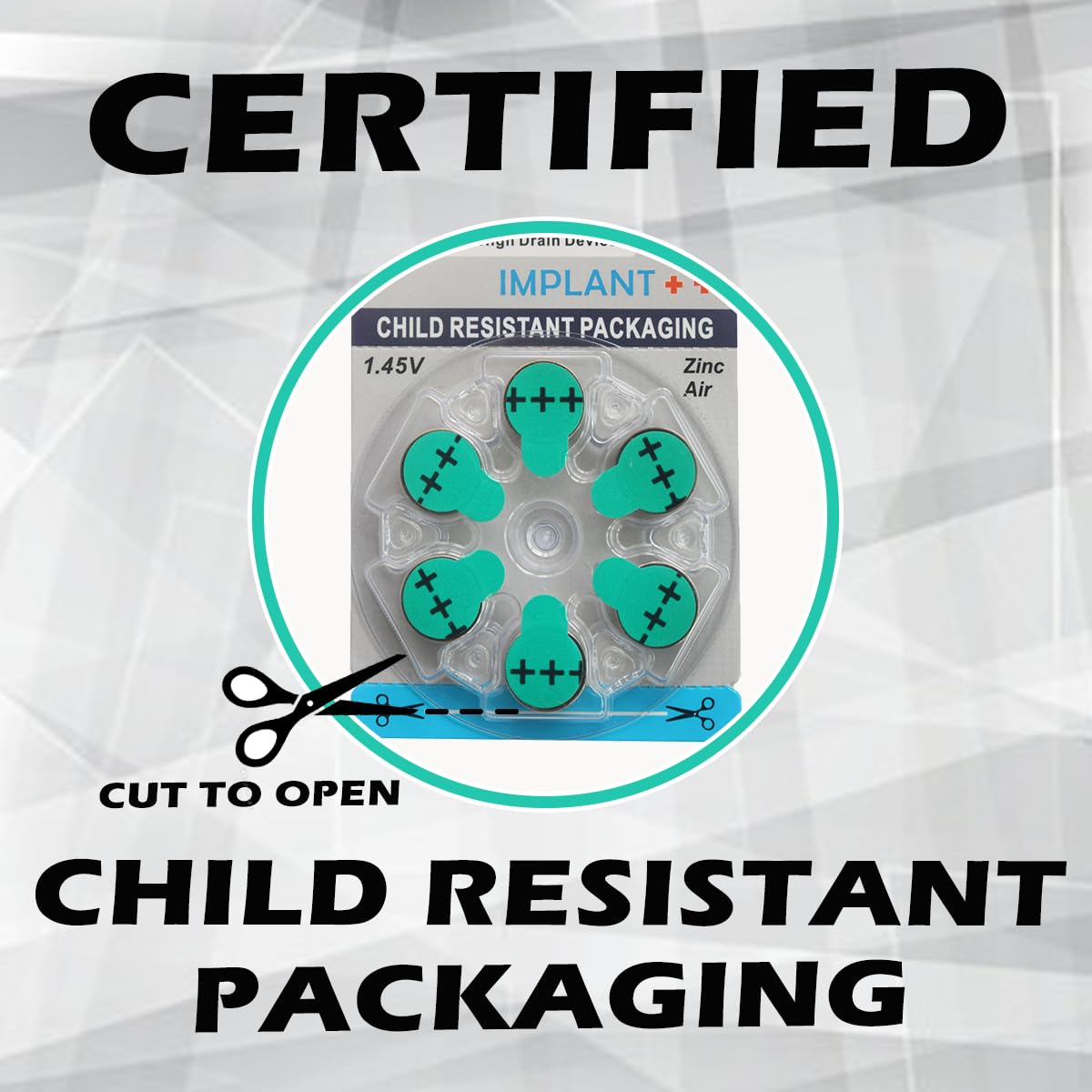 High-Power Zinc Air 1.4V Size 675P/675CI Batteries for Cochlear Implant BTE Speech Processors - 6 Pack - Long-Lasting Hearing Aid Batteries for All-Day Use