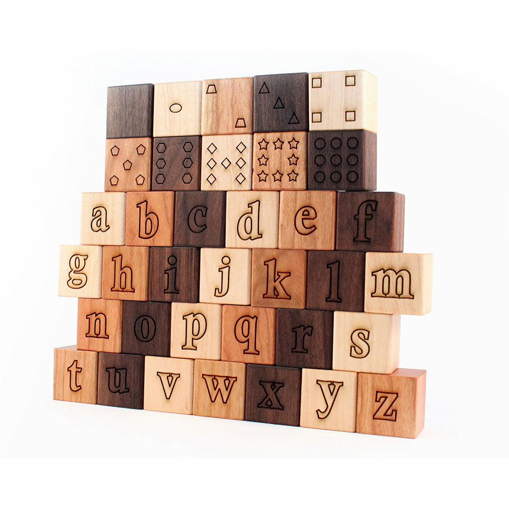Premium Wooden Alphabet & Number Blocks for Kids - Educational Learning Toys for Toddlers, Preschool & Homeschool - Perfect for ABCs, Counting & Early Childhood Development