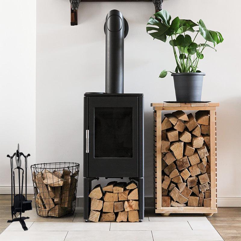 VODA Fireplace Tools Set VDTS203 - Heavy Duty Steel Fireplace Poker, Brush, Shovel & Stand - Perfect for Indoor & Outdoor Fire Pits, Wood Stoves & Fireplaces