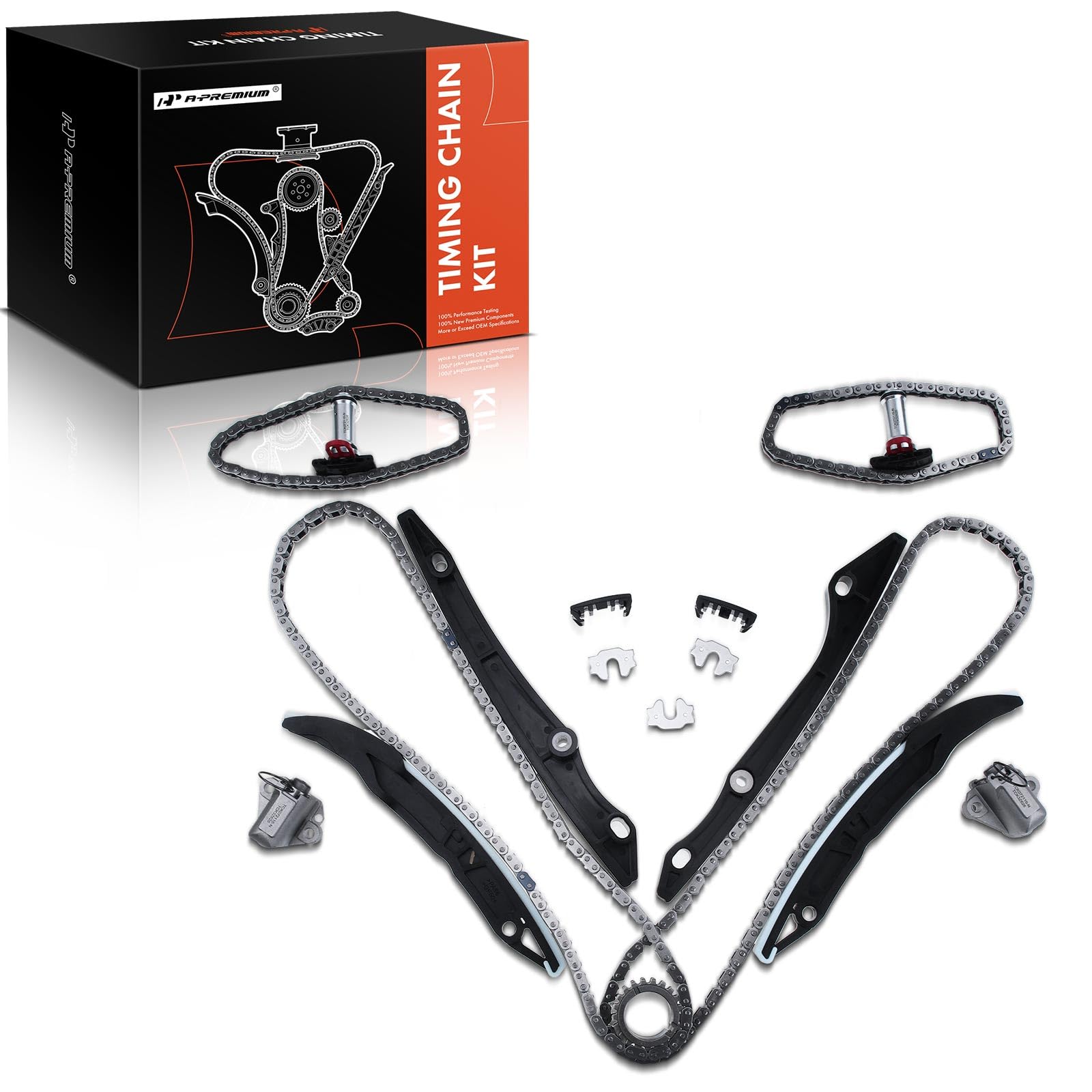 Premium 13-Piece Engine Timing Chain Kit with Tensioner, Guide & Crank Sprocket - Compatible with Ford F-150 2011-2015 & Mustang 2011-2015 (5.0L V8 DOHC) - Replaces BR3Z-6268-B, BR3Z-6268-A - Perfect for Engine Repair & Performance Upgrades