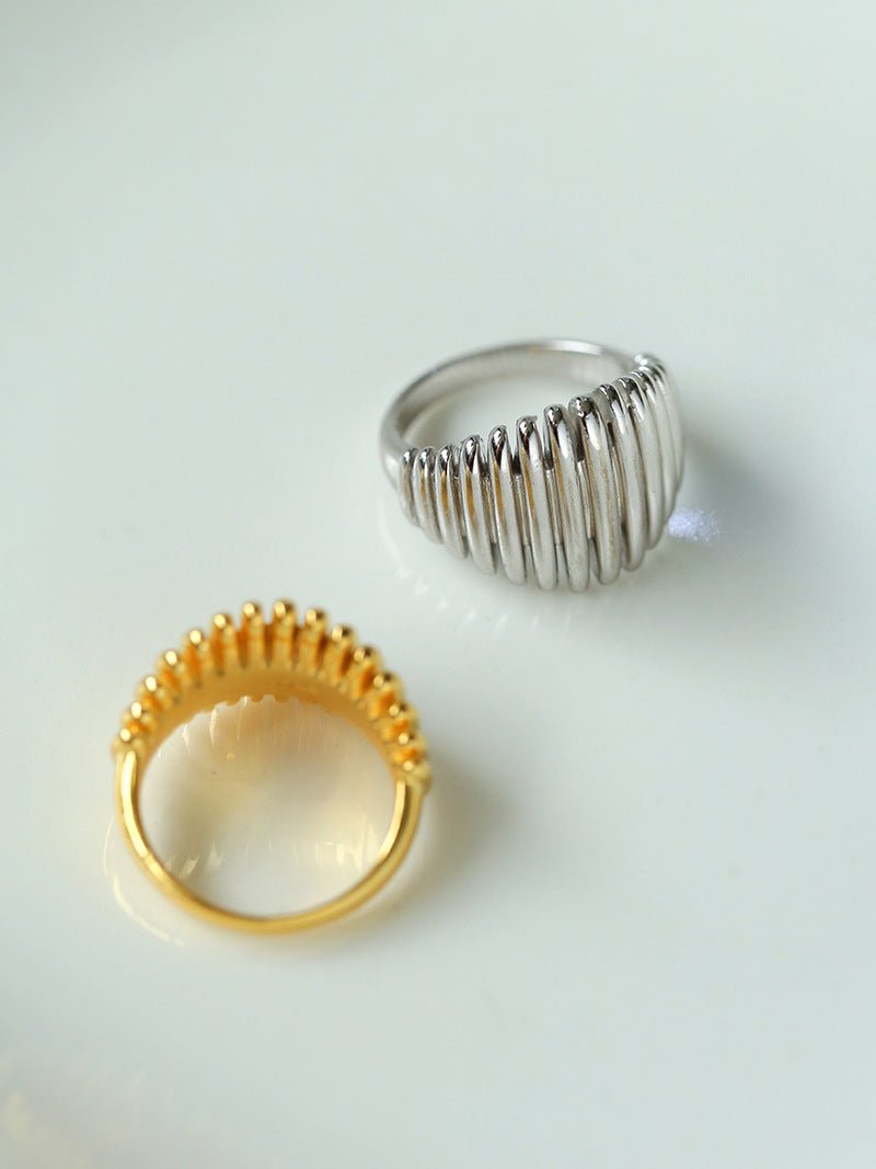 Elegant Vertical Stripe Silver Ring for Women - Minimalist Stackable Jewelry Gift for Her - Perfect for Everyday Wear, Date Nights & Special Occasions