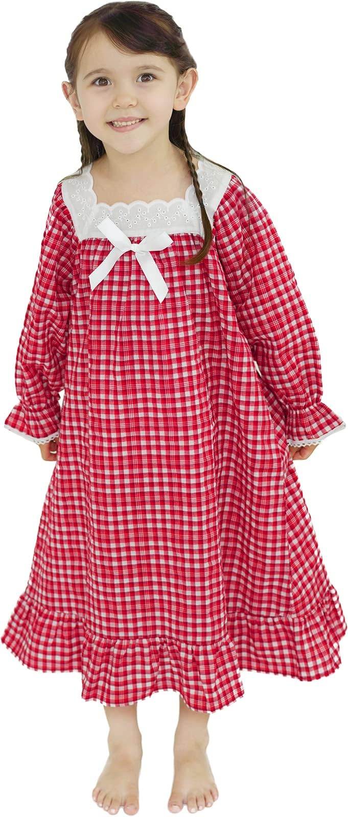 **Cotton Princess Nightgowns for Girls - Vintage Sleepwear for Kids & Teens - Perfect for Bedtime, Sleepovers & Dress-Up Play**