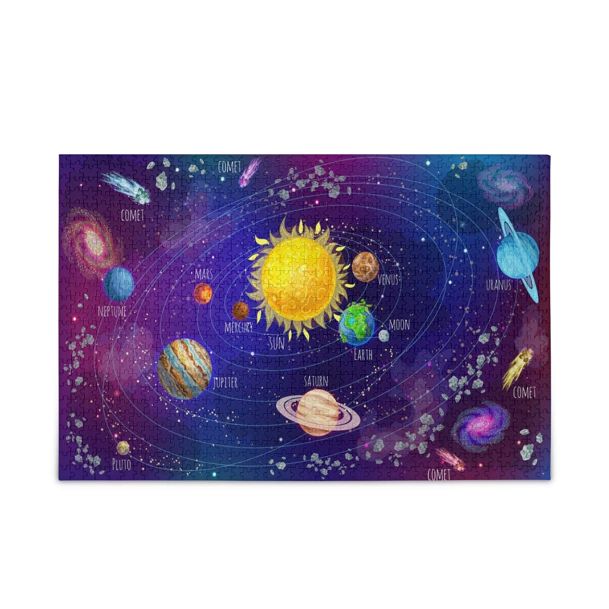 ZOEO 1000-Piece Galaxy Solar System Wooden Jigsaw Puzzle for Adults & Kids - Family Game Night, Educational STEM Toy, Home Decor & Gift for Space Lovers