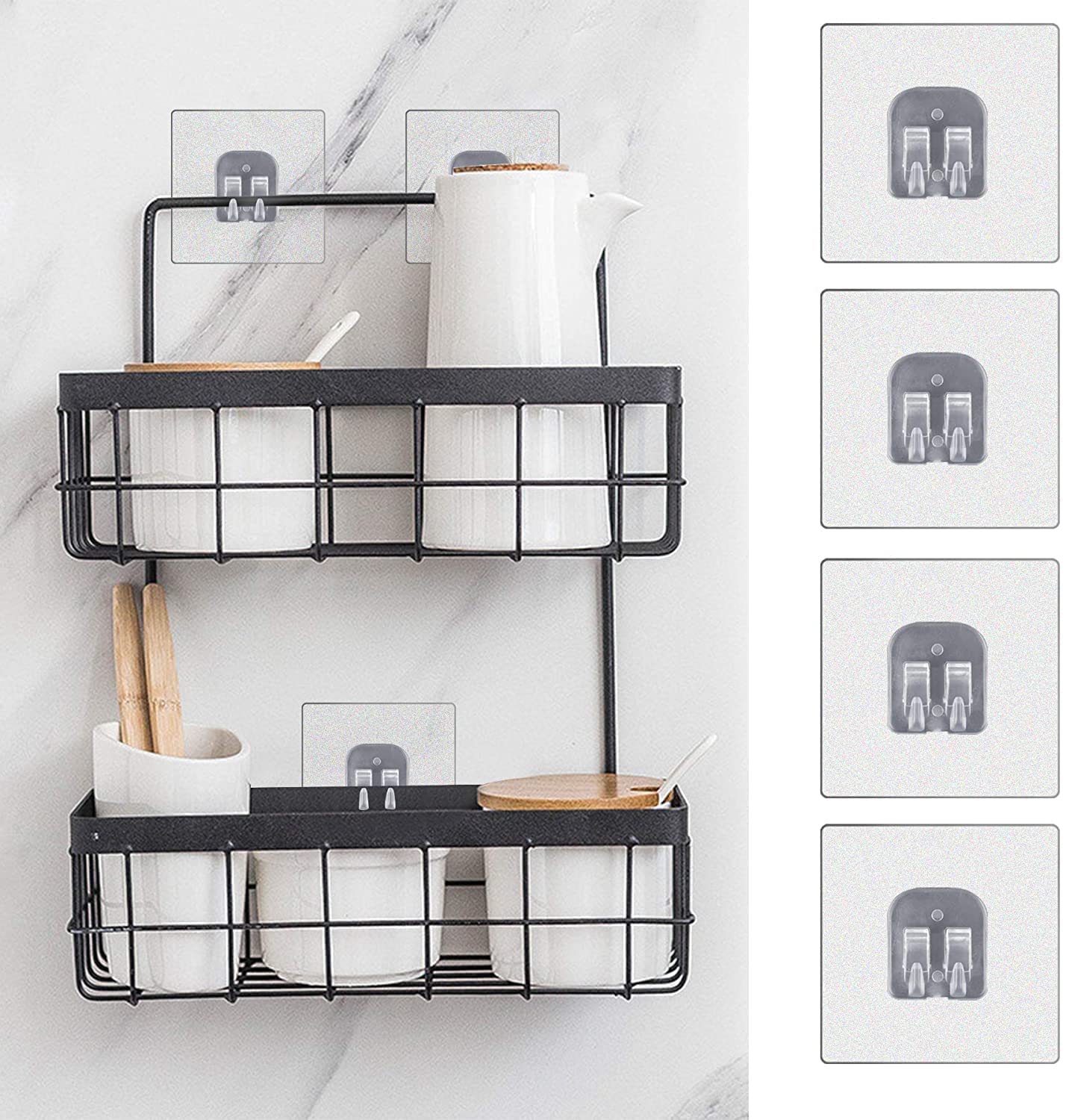 Taslibra Transparent Self-Adhesive Wall Hooks - 10 Pack, Strong Bathroom Sticky Hooks for Hanging Towels, Robes & Accessories - Perfect for Showers, Kitchens & Dorm Rooms