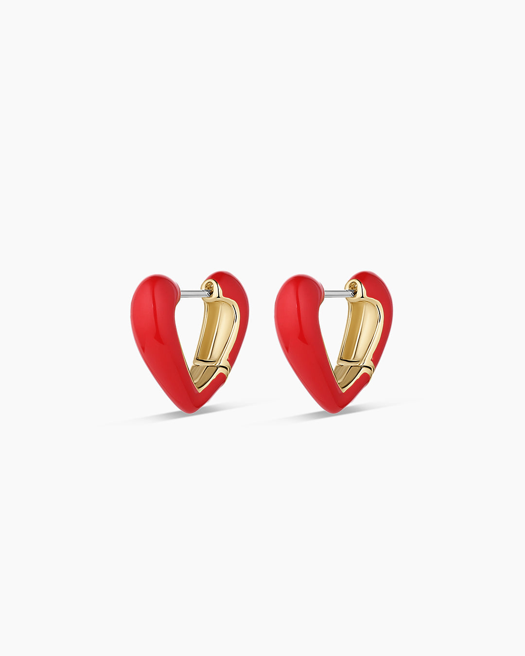 Amour Red Heart Huggies - Stylish and Comfortable Earrings for Women | Perfect for Valentine's Day, Anniversaries, and Romantic Gifts