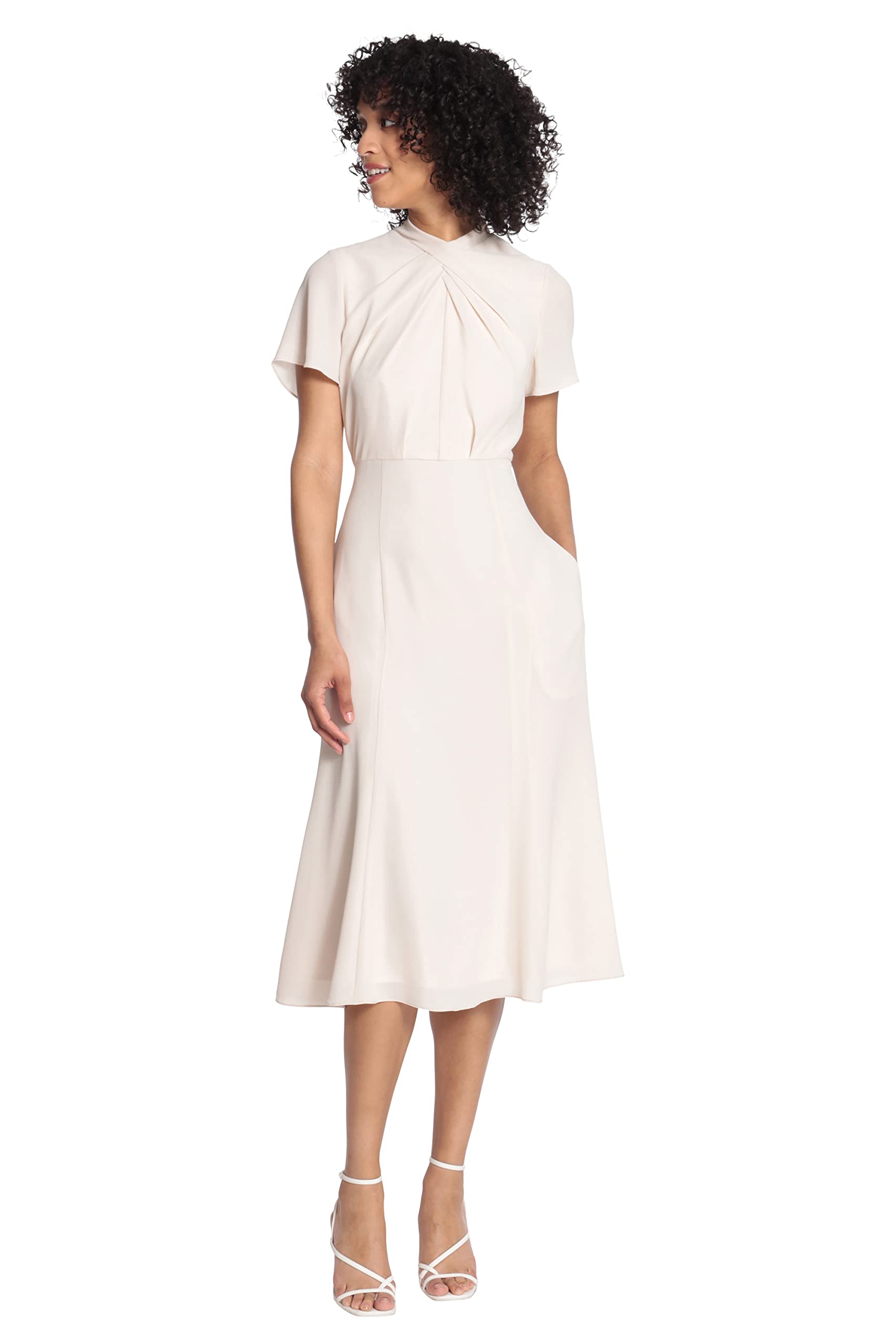 Maggy London Women's Sophisticated Twist Neck Detail Dress for Work, Office, Career, Special Occasions & Events - Elegant Guest Outfit for Weddings, Parties & Professional Meetings