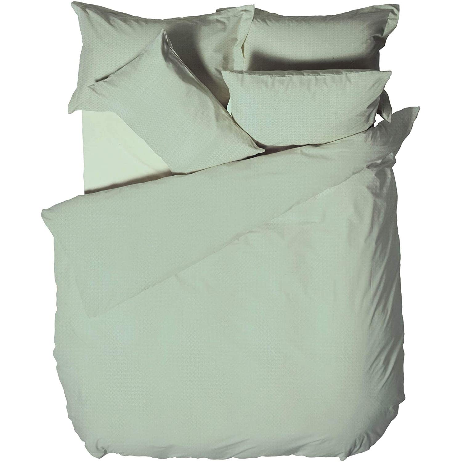 Jansons Waffle Duvet Cover Set Super King Size 300 Thread Count Luxury White Bedding for Master Bedroom - Soft & Breathable for All Seasons