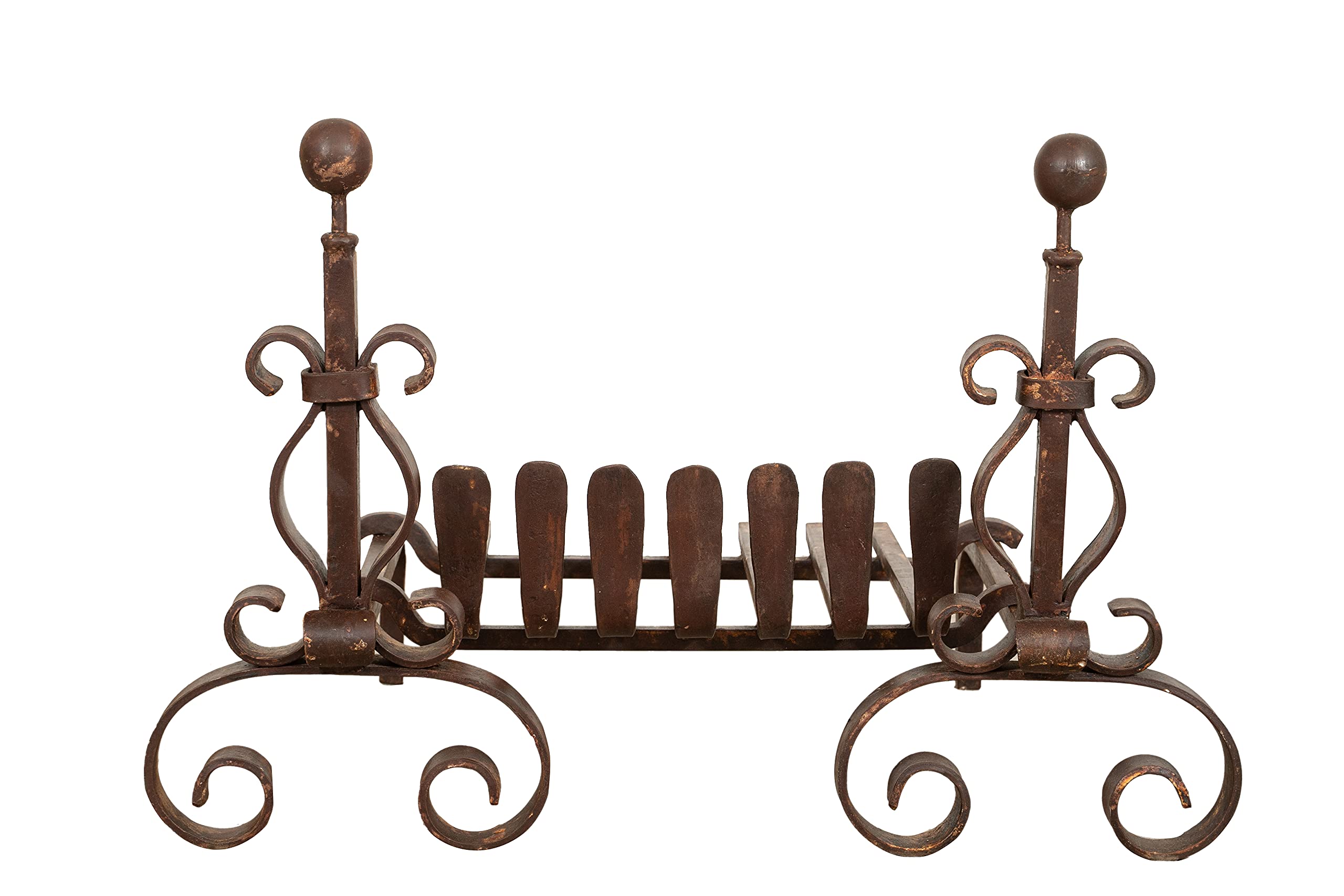 Sturdy W70 x D50 x H50 cm Fireplace Andirons Set - Perfect for Wood Burning Stoves, Fire Pits & Rustic Home Decor