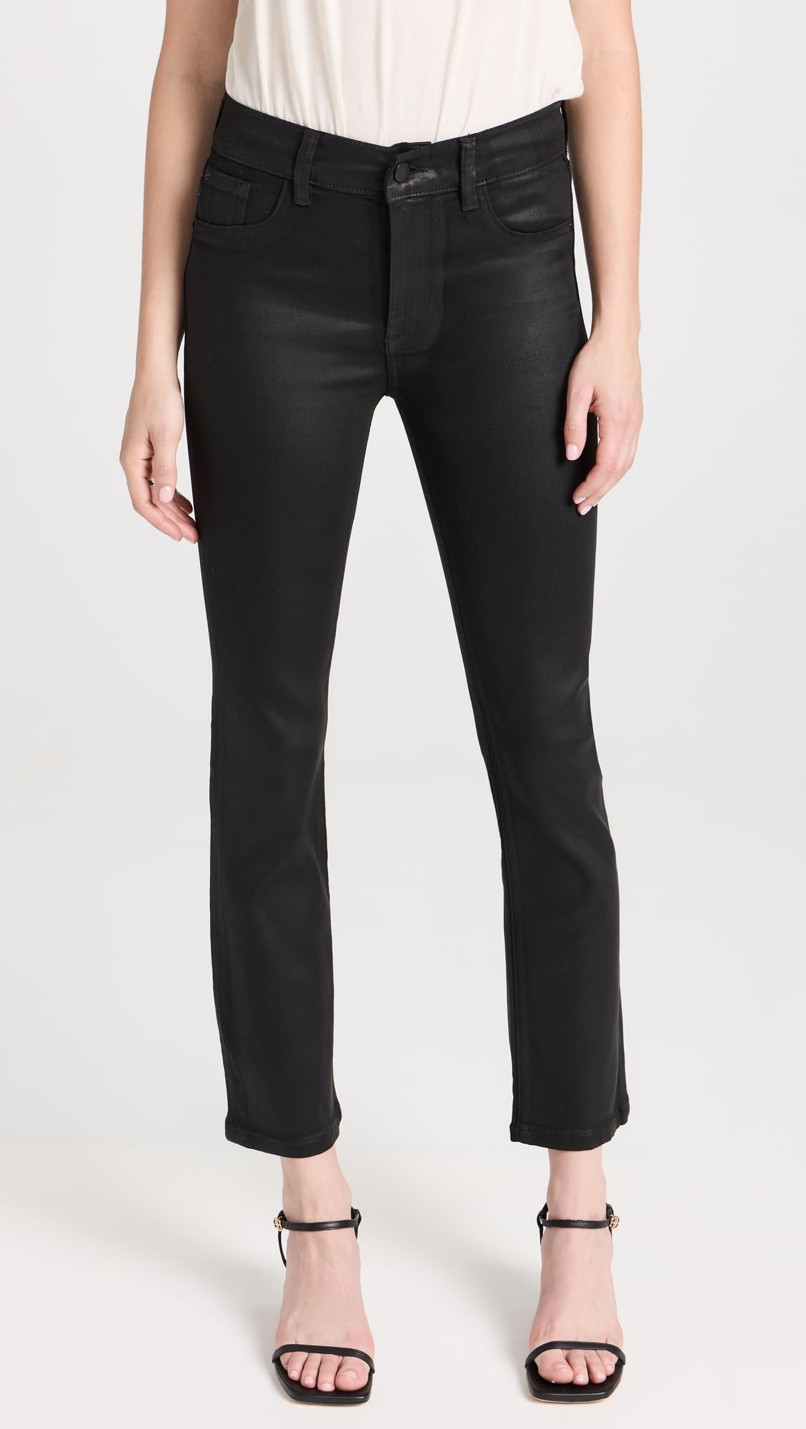 DL1961 Women's Mara Straight Mid Rise Instasculpt Ankle Jeans - Slimming Stretch Denim Pants for Work, Casual & Date Night Outfits