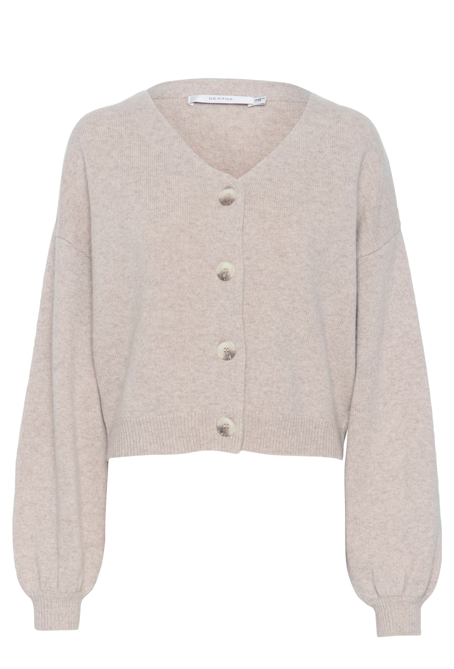 Gestuz Manzi Cardigan - Grey Melange Women's Knit Sweater | Cozy Fall & Winter Layering for Office & Casual Outfits