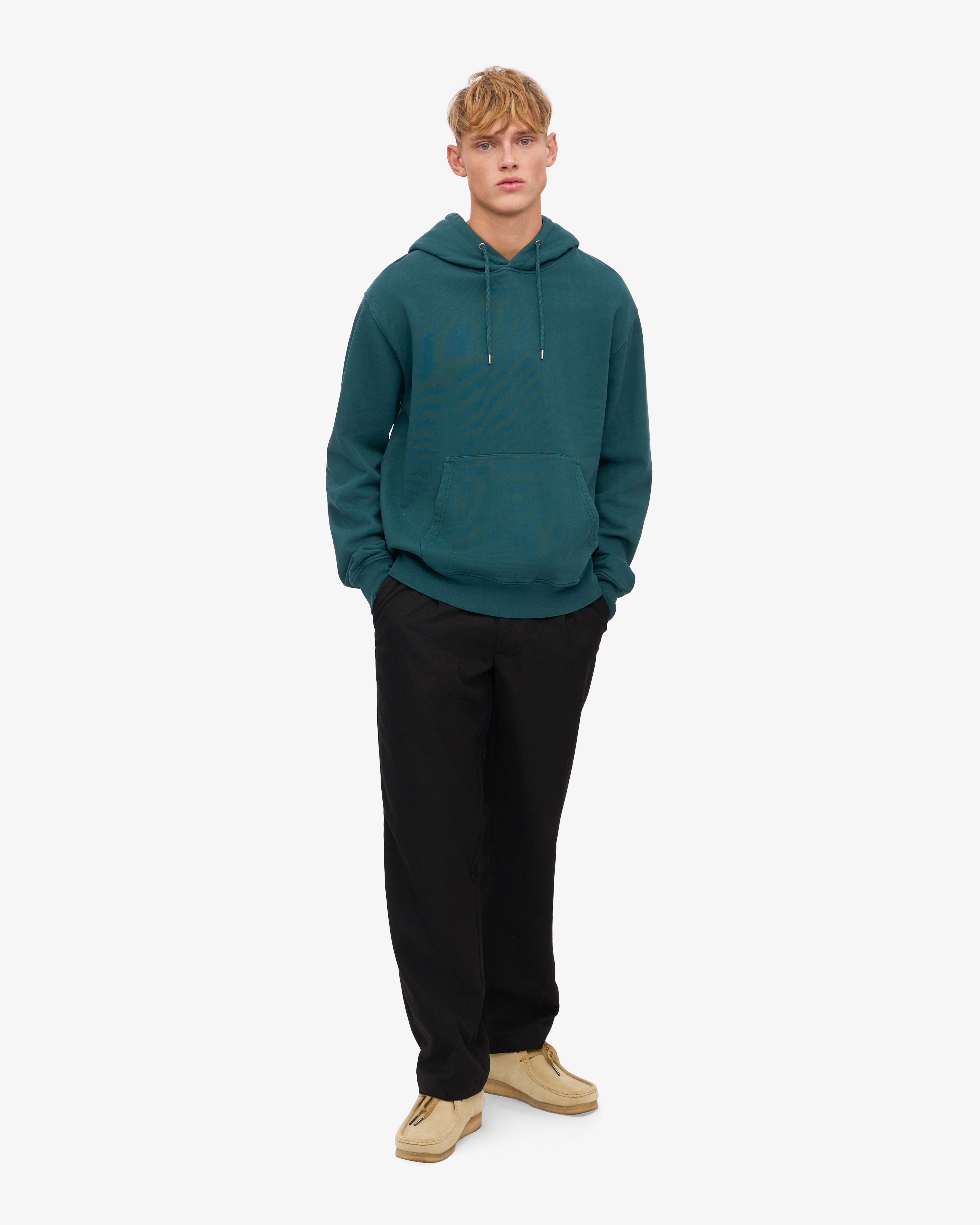 Classic Organic Hooded Sweatshirt for Men & Women | Eco-Friendly Cotton | Ocean Green Color | Perfect for Casual Wear & Outdoor Activities