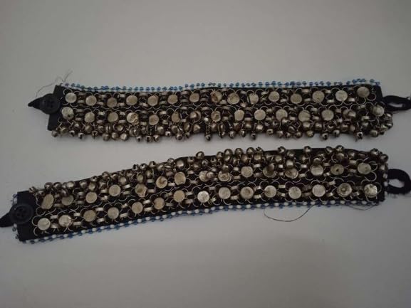 Handmade Tribal Kuchi Anklet Pair with Silver Bells - Boho Ethnic Ankle Bracelet for Women - Perfect for Festivals, Beach Parties & Boho Fashion Accessories