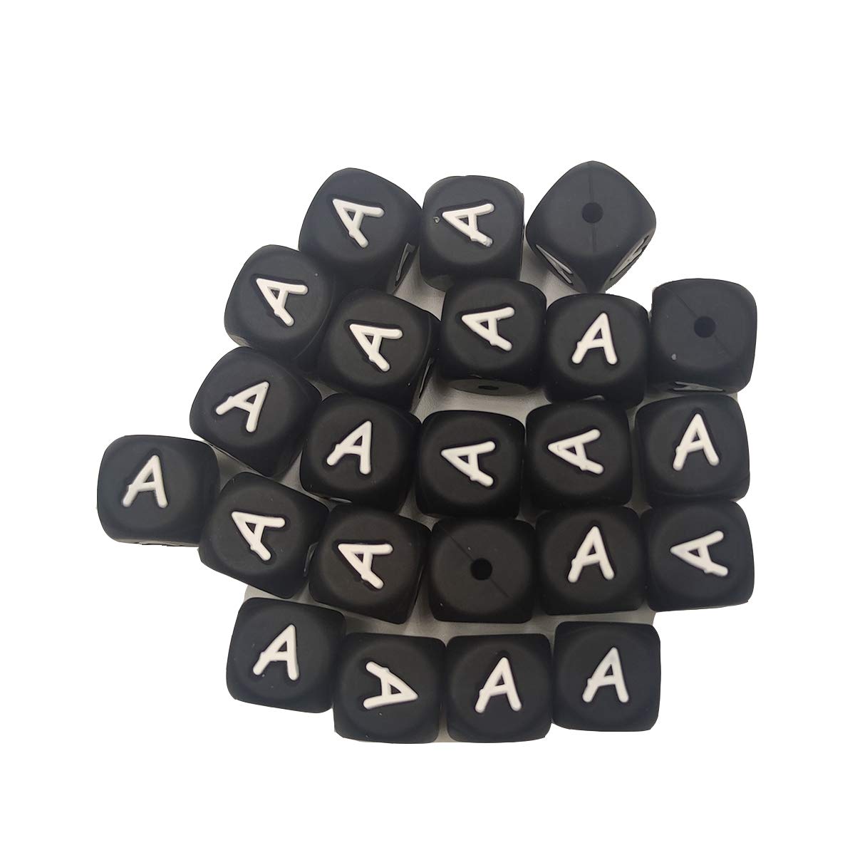 12mm Square Silicone Alphabet Beads - DIY Jewelry Making for Keychains & Lanyards