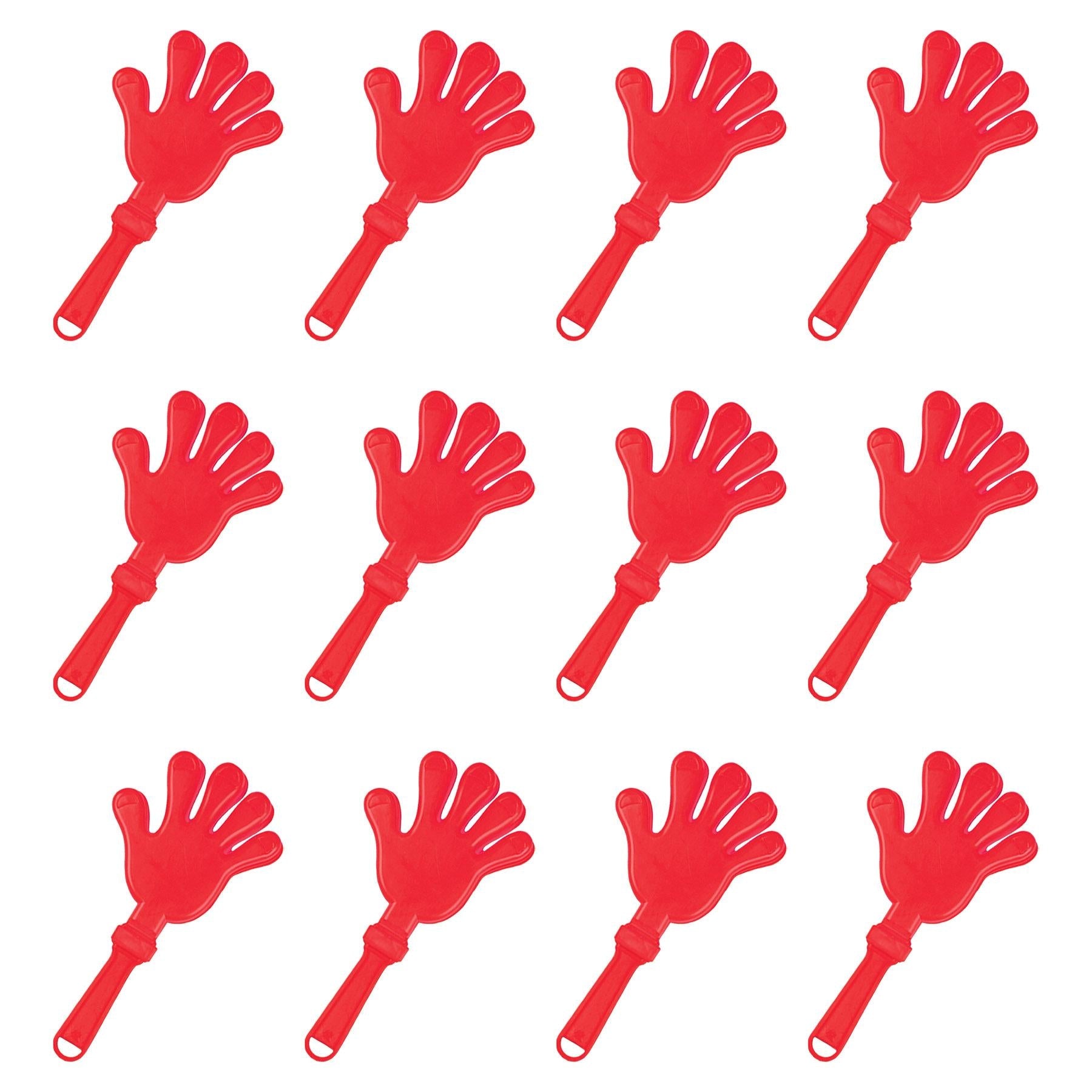 12 Pack Red Beistle Hand Party Clappers - Noisemakers for Birthday Celebrations, Sporting Events & Cheerleading - Fun Party Favors & Crowd Noise Makers