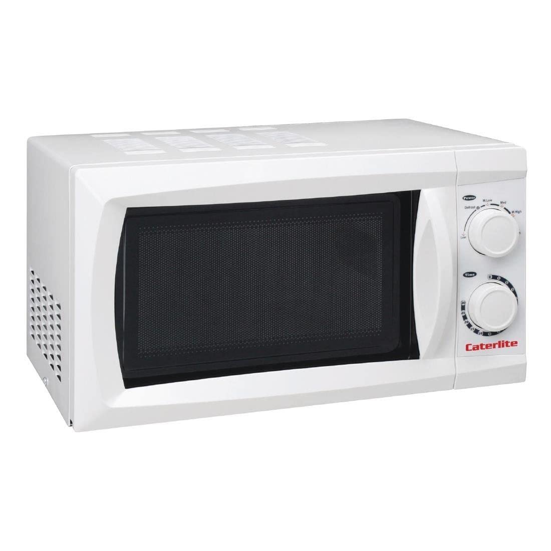 Caterlite Compact Microwave Oven 700W - 6 Power Levels, Stainless Steel Design - Perfect for Small Kitchens, Dorms & Office Break Rooms