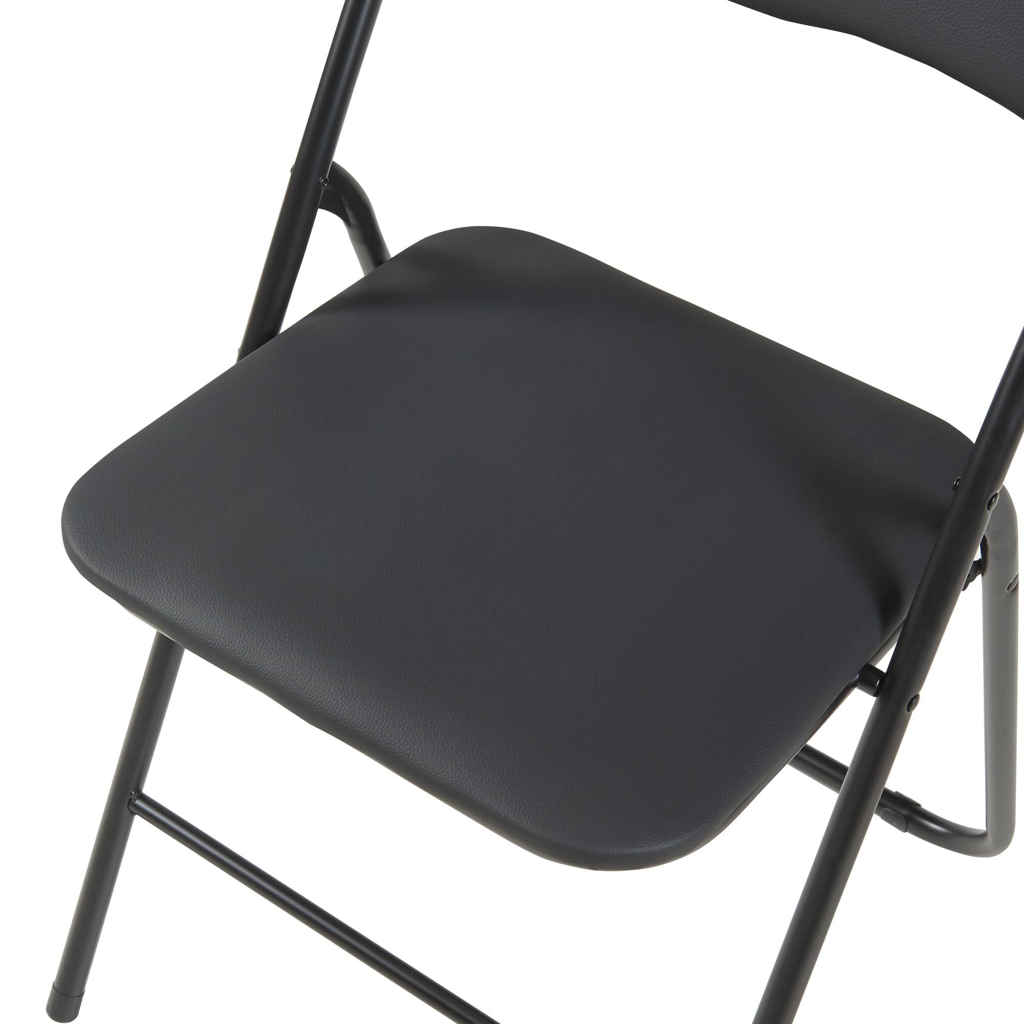 **Panana Folding Chairs with Padded Seat & Back Cushion - Heavy Duty Metal Frame for Home, Office, Patio, Camping & Events - Indoor & Outdoor Foldable Chairs (Black, 4 Pack) - Perfect for Parties, BBQs & Extra Seating**