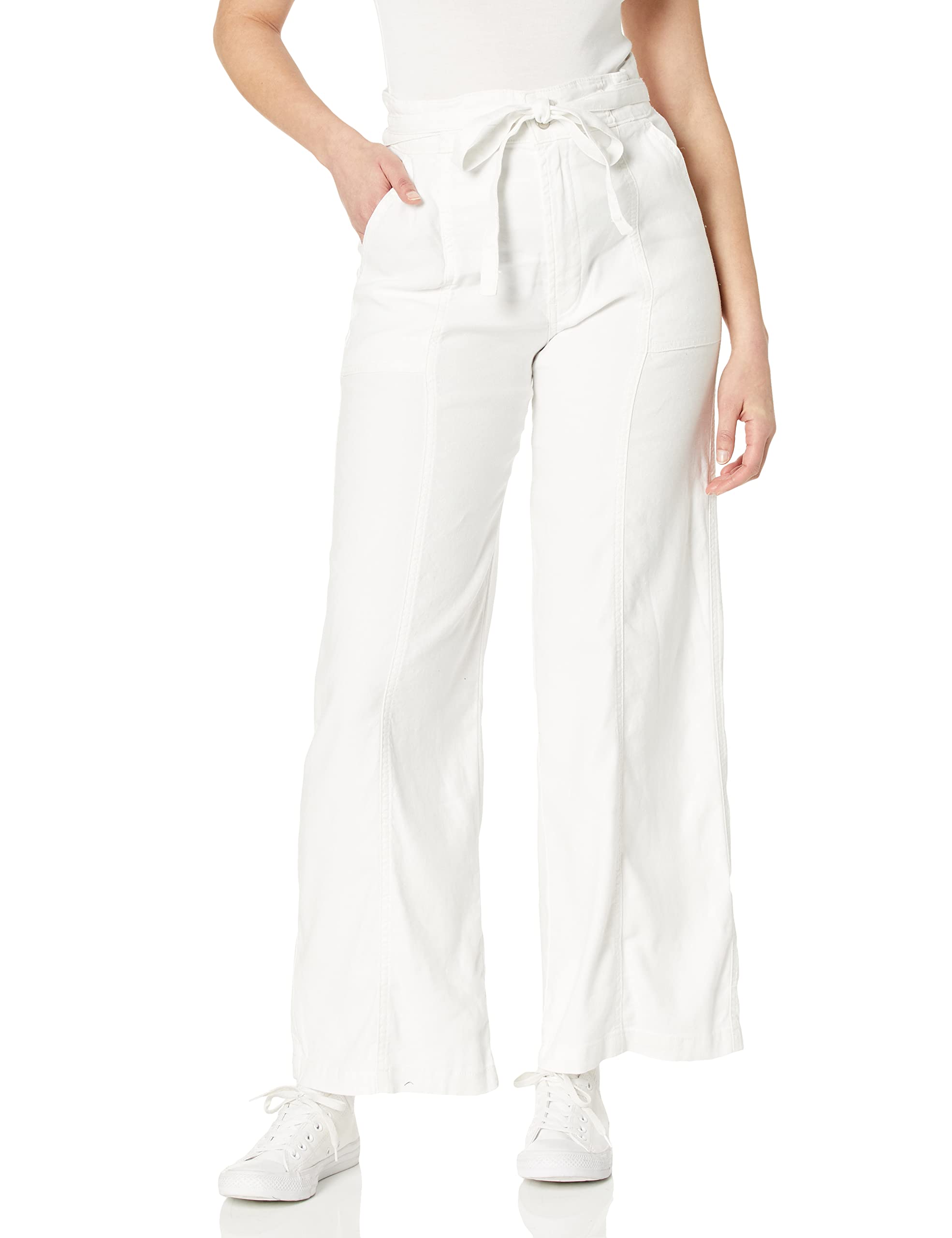 HUDSON Women's Tie Waist Wide Leg Pants - Comfortable High Waisted Office Pants for Work, Business Casual & Professional Outfits