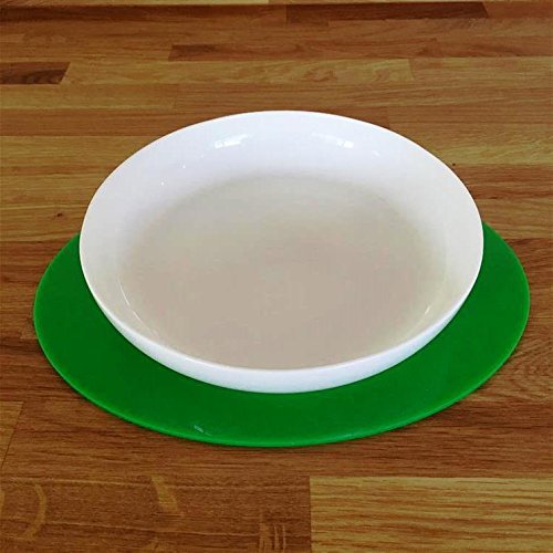 Bright Green Oval Placemat Set of 6 - Large Waterproof Table Mats for Dining Room, Kitchen, or Outdoor Picnic - Eco-Friendly & Non-Slip
