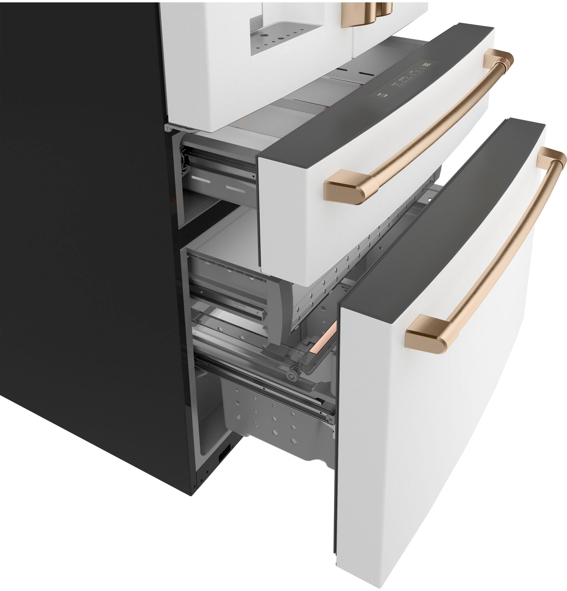 Matte White Smart Counter Depth 4-Door French Door Refrigerator - 22.3 Cu.Ft Capacity (CXE22DP4PW2) - Perfect for Modern Kitchens & Open-Concept Homes