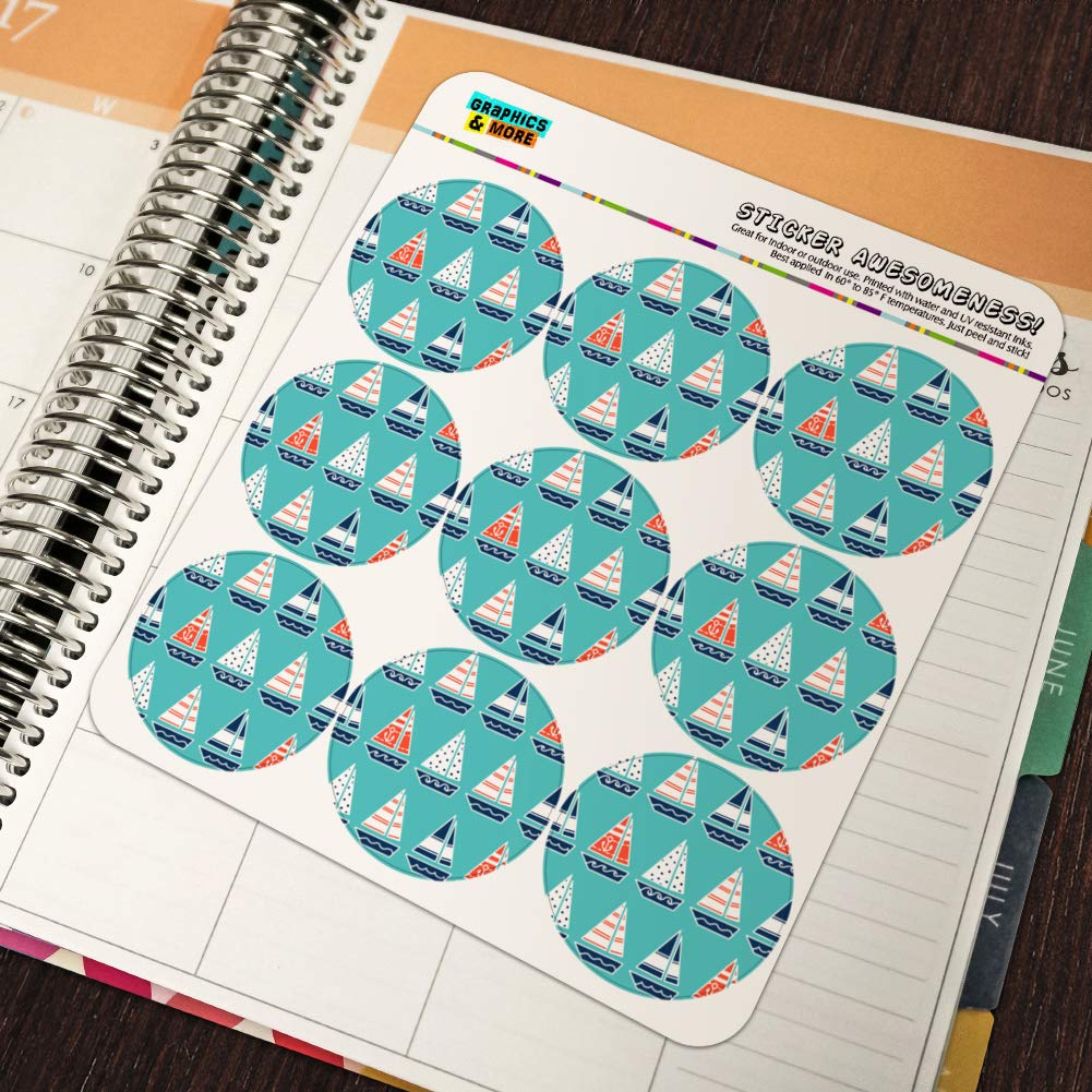 Cute Sailboat Pattern Planner Stickers - Scrapbooking, Bullet Journal, DIY Craft Decoration - Perfect for Calendars, Planners, and Scrapbooks
