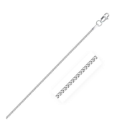 14K White Gold Franco Chain Necklace 1.2mm Thin 18 Inch - Elegant Layering Piece for Women, Perfect for Everyday Wear & Special Occasions