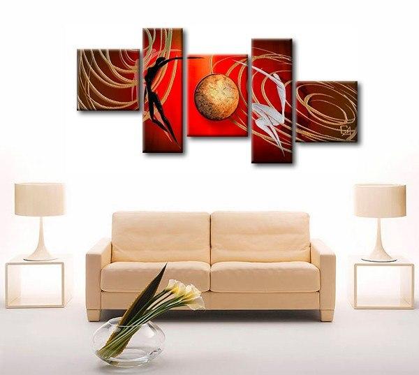 Abstract Love Art - Modern Simple Canvas Painting Set of 5 - Bedroom Wall Decor for Home & Office - Perfect for Living Room, Dorm, or Gift