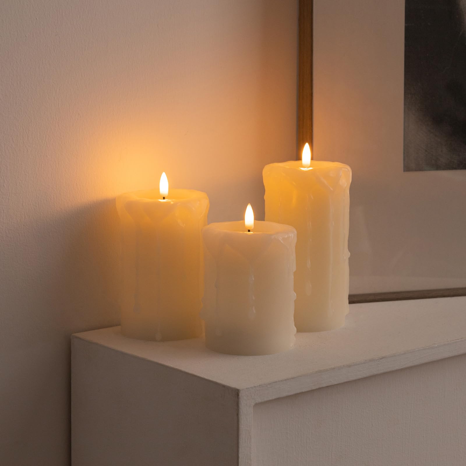 Flameless LED Candles with Remote Control - Battery Operated Flickering Flame Candles Set - Realistic Dripping Wax Electric Candles for Home Decor, Christmas, Holiday Party & Wedding Centerpieces - Perfect for Romantic Dinners, Spa Relaxation & Cozy Ambiance