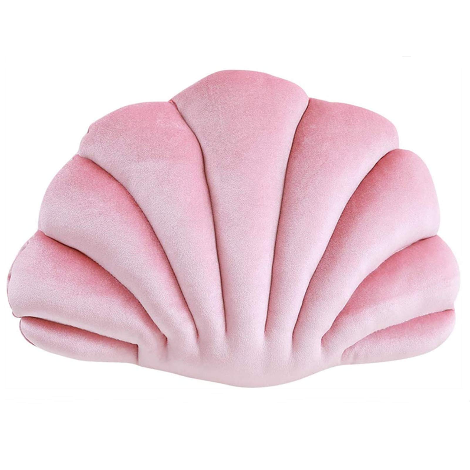 Seashell Shaped Throw Pillow - Velvet Plush Decorative Cushion for Sofa, Bed, Living Room | Sea Princess Theme Home Decor Gift